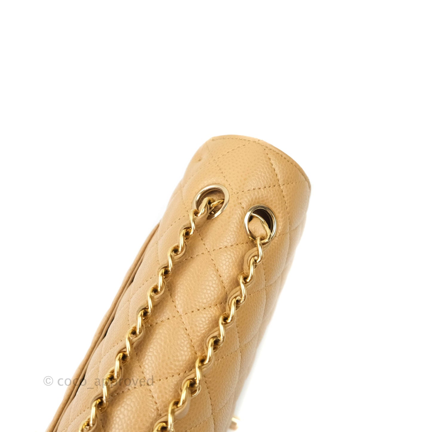 Chanel Classic M/L Medium Double Flap Dark Beige Caviar 24K Gold Hardware