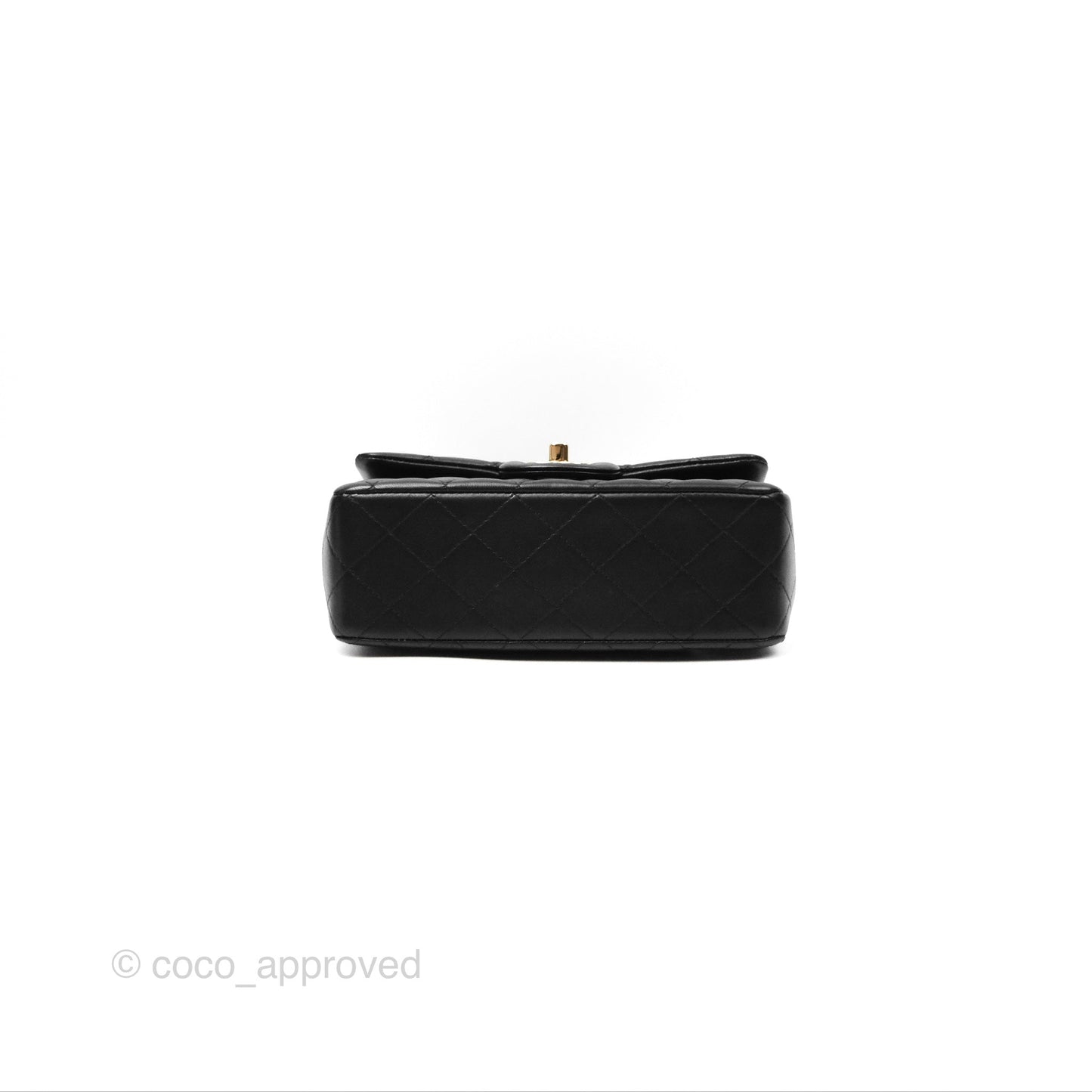 Chanel Top Handle Mini Rectangular Flap Bag Black Lambskin Gold Hardware