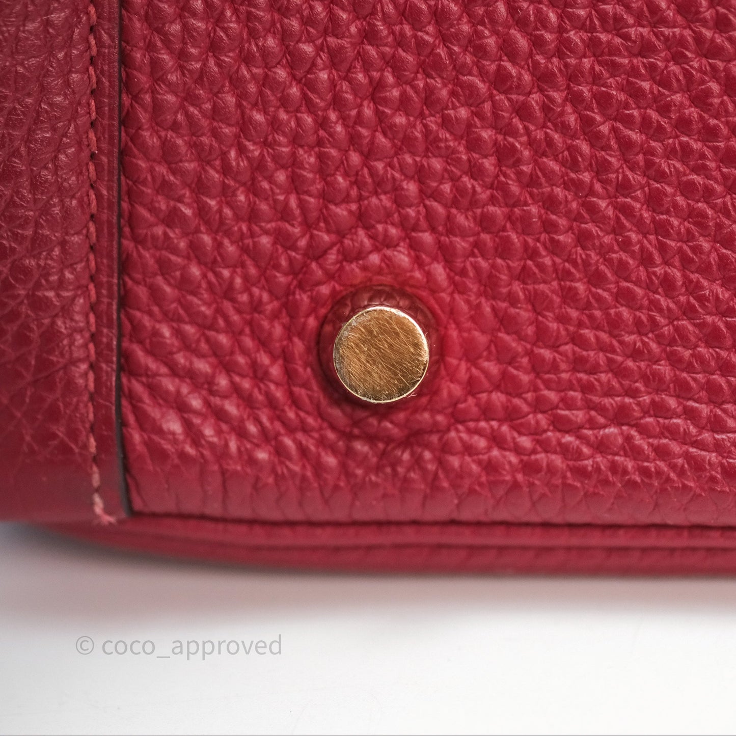 Hermès Lindy 30 Rouge Grenat K1 Clemence Gold Hardware