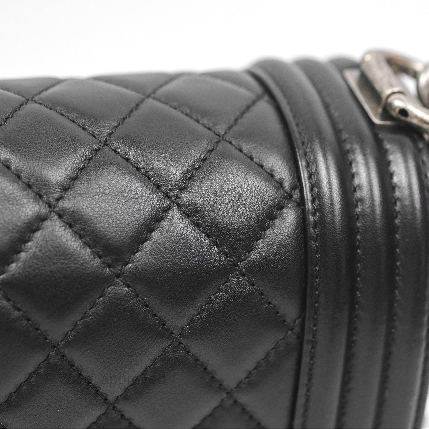 Chanel Medium Boy Quilted Black Calfskin Ruthenium Hardware