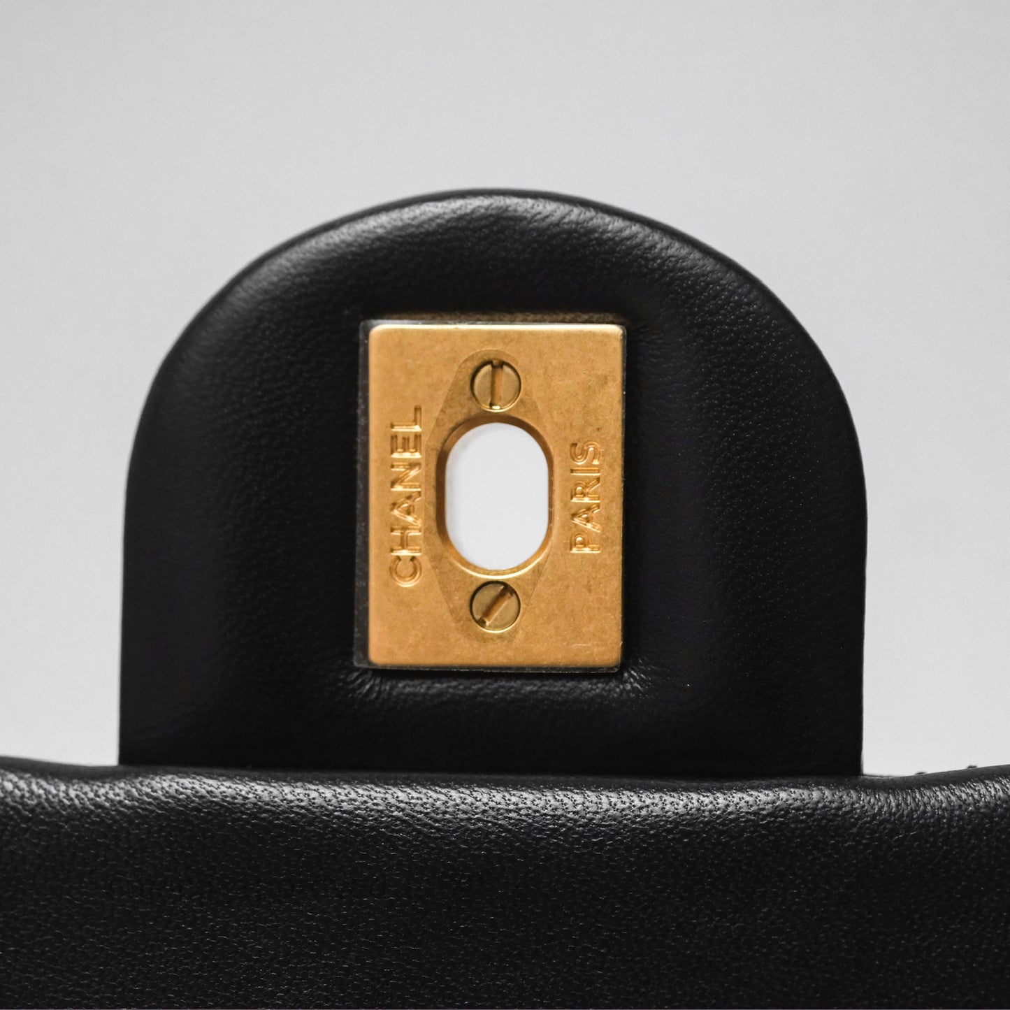 Chanel Pearl Crush Mini Square Quilted Black Lambskin Aged Gold Hardware
