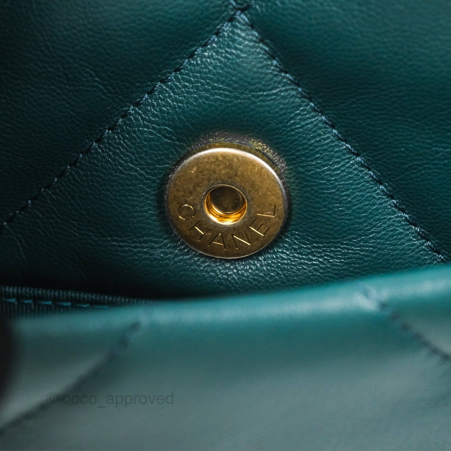 Chanel 19 Medium Green Goatskin Mixed Hardware