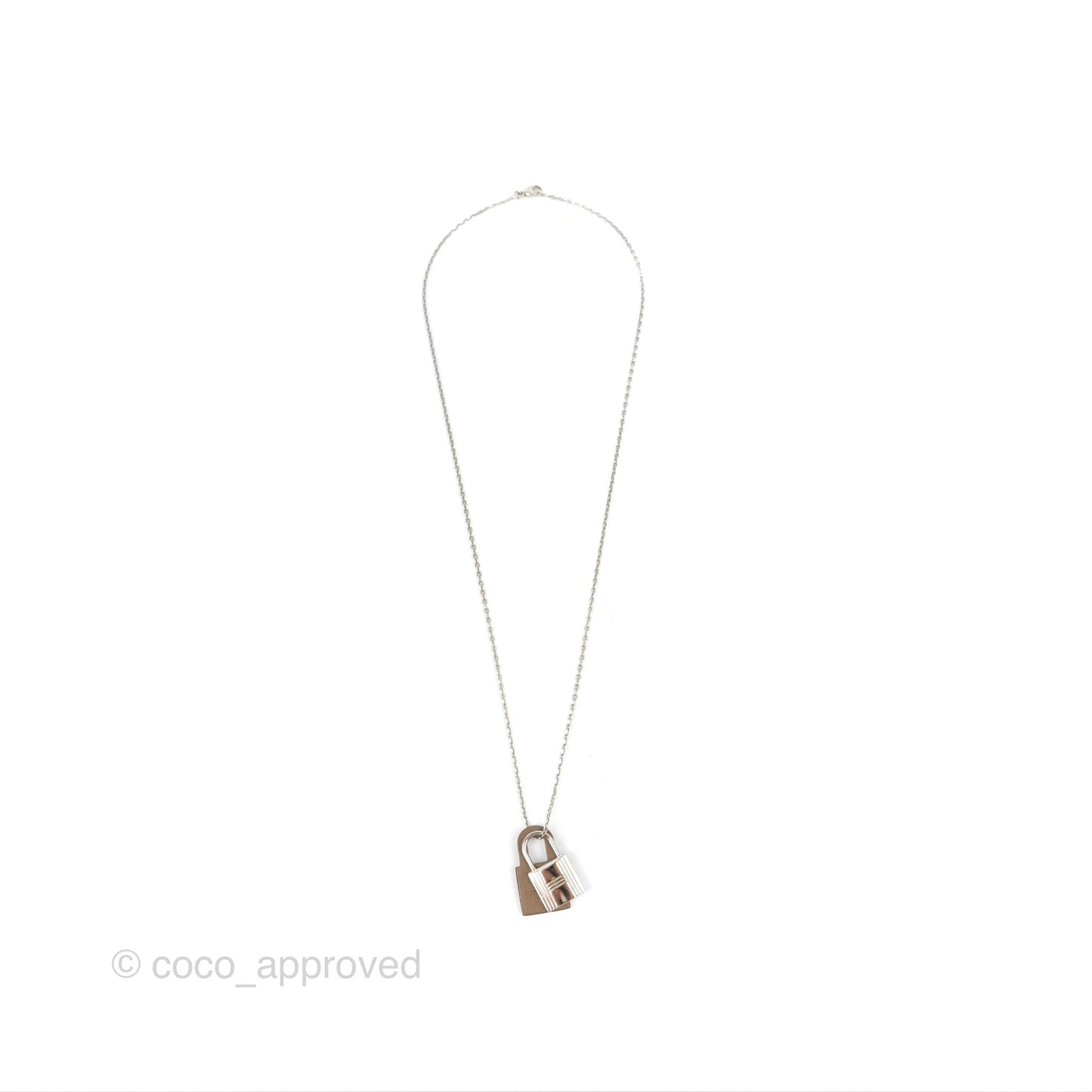 Hermès Small O'Kelly Pendant Necklace Etoupe Swift Palladium Hardware