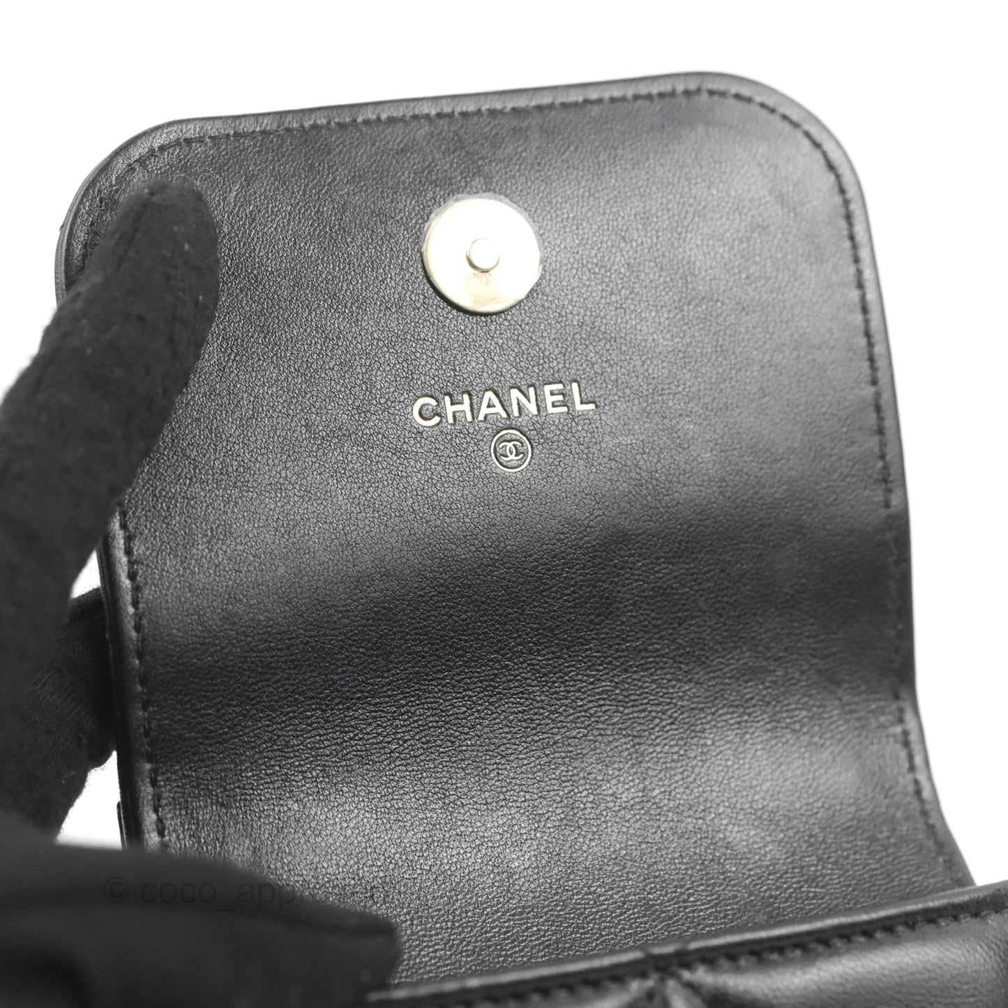 Chanel 19 Phone Holder Black Mixed Hardware