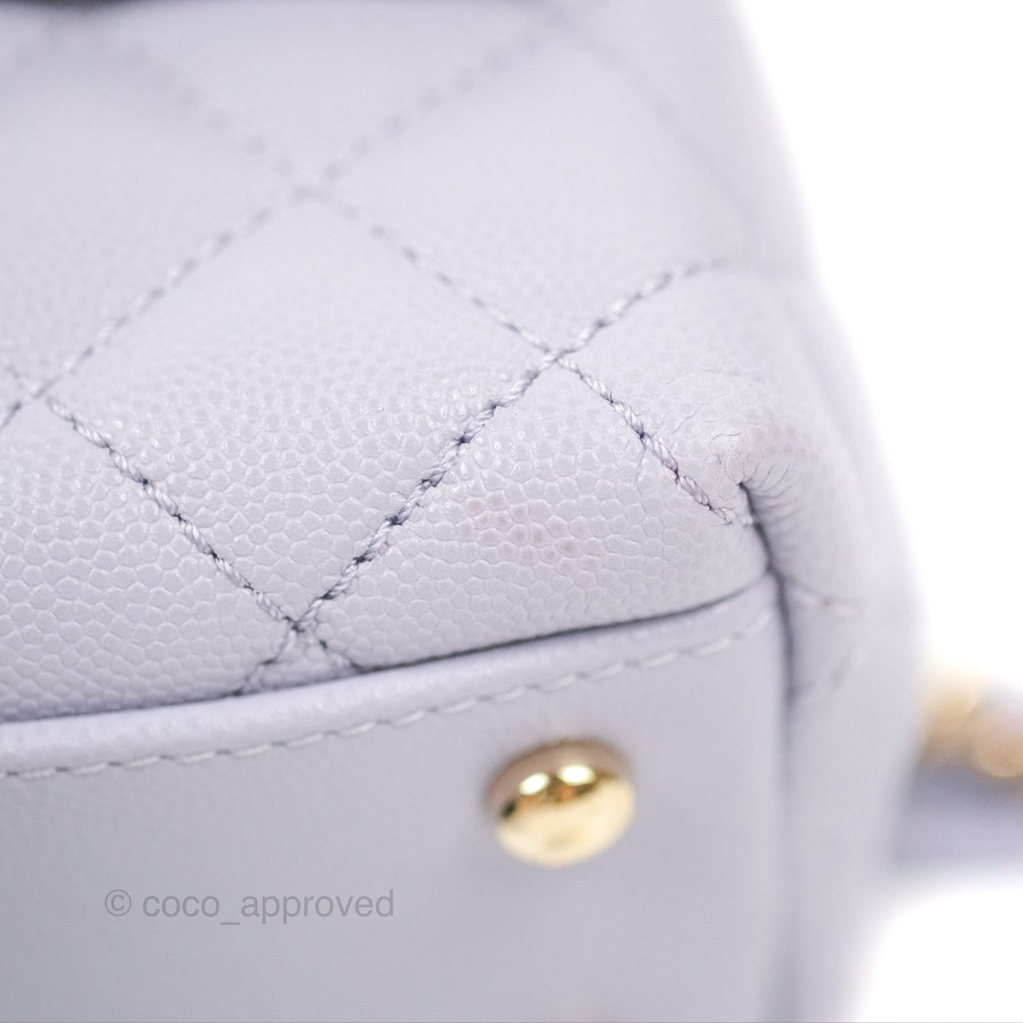 Chanel Small Coco Handle Quilted Lilac Caviar Gold Hardware