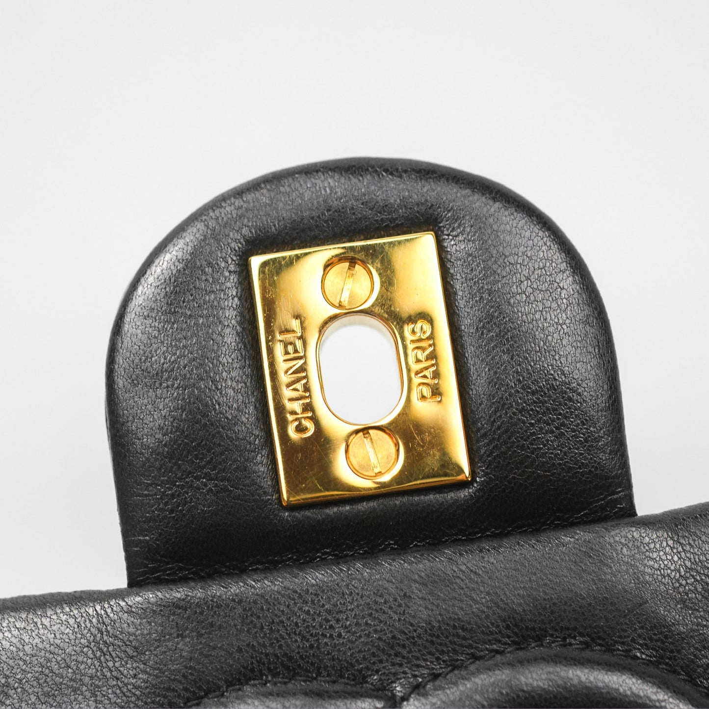 Chanel Vintage Mini Square Black Lambskin 24K Gold Hardware