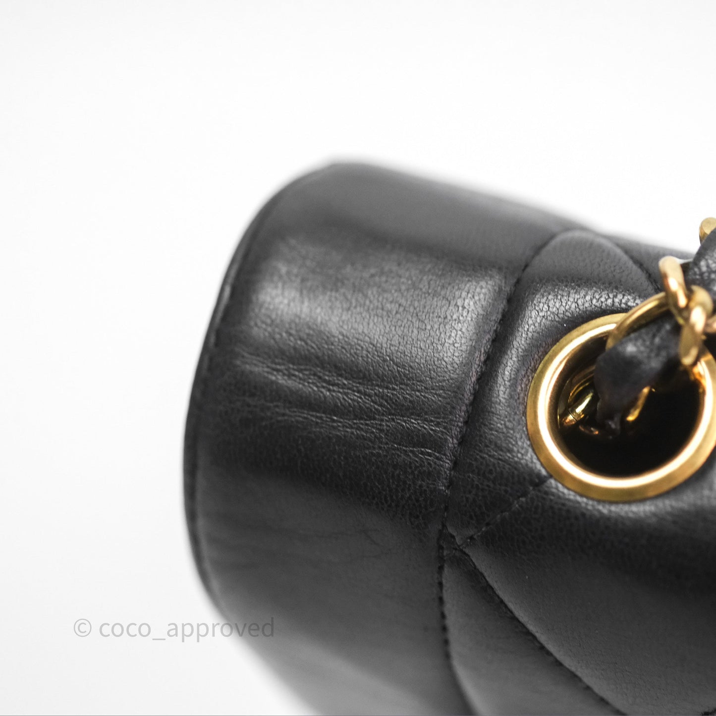 Chanel Vintage Quilted Small Classic Diana Flap Bag Black Lambskin 24K Gold Hardware