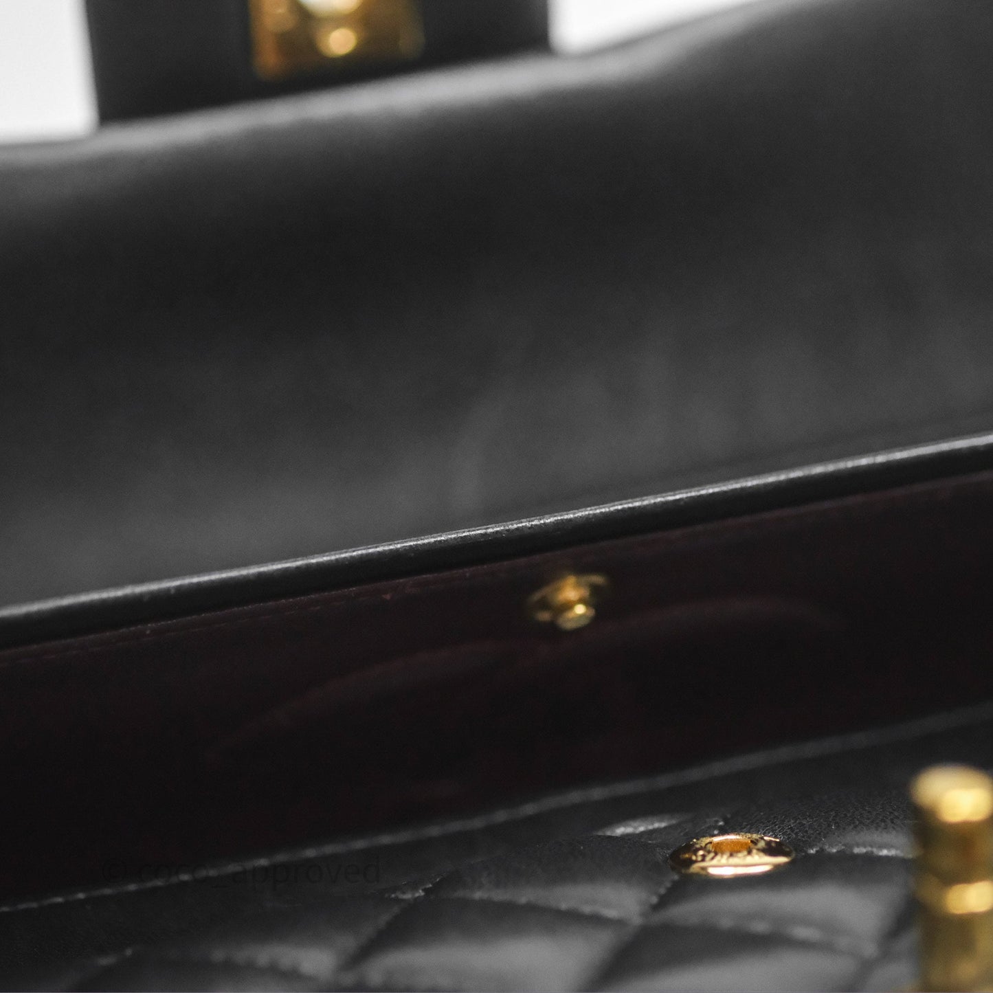 Chanel Classic M/L Medium Flap Quilted Black Lambskin Gold Hardware