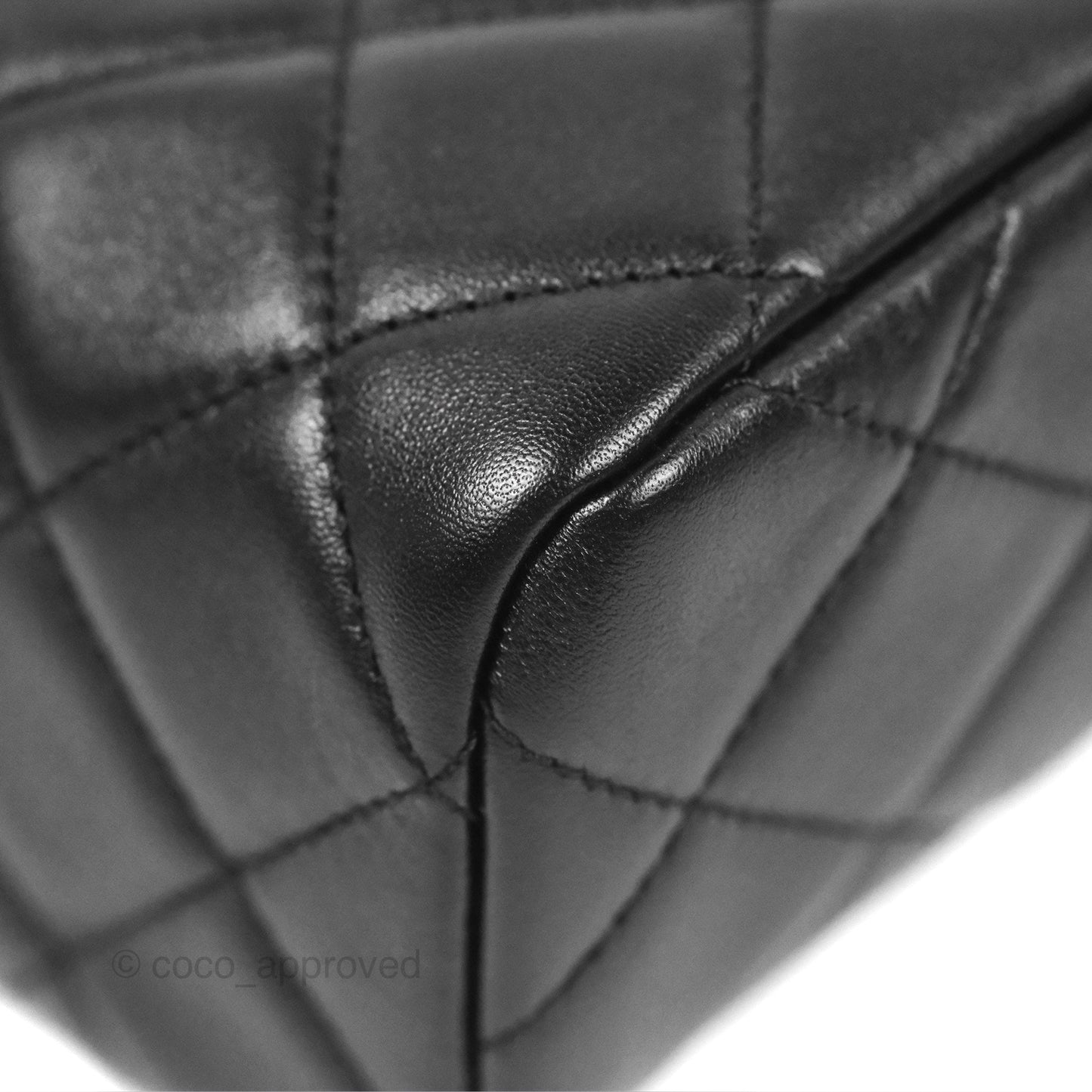 Chanel Logo Crystal Kiss-lock Vanity with Chain Black Lambskin 23C