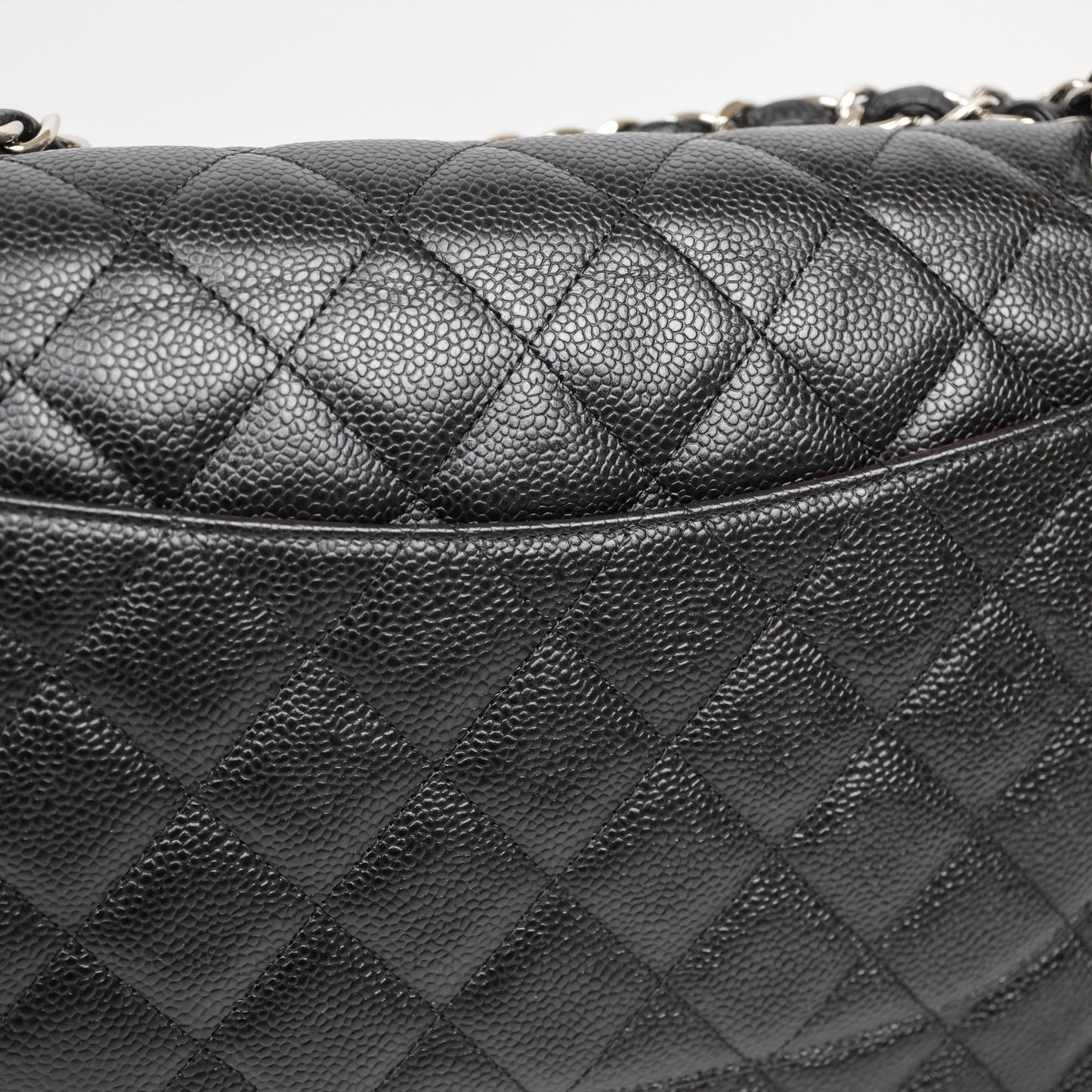 Chanel Jumbo Double Flap Black Caviar Silver Hardware⁣⁣