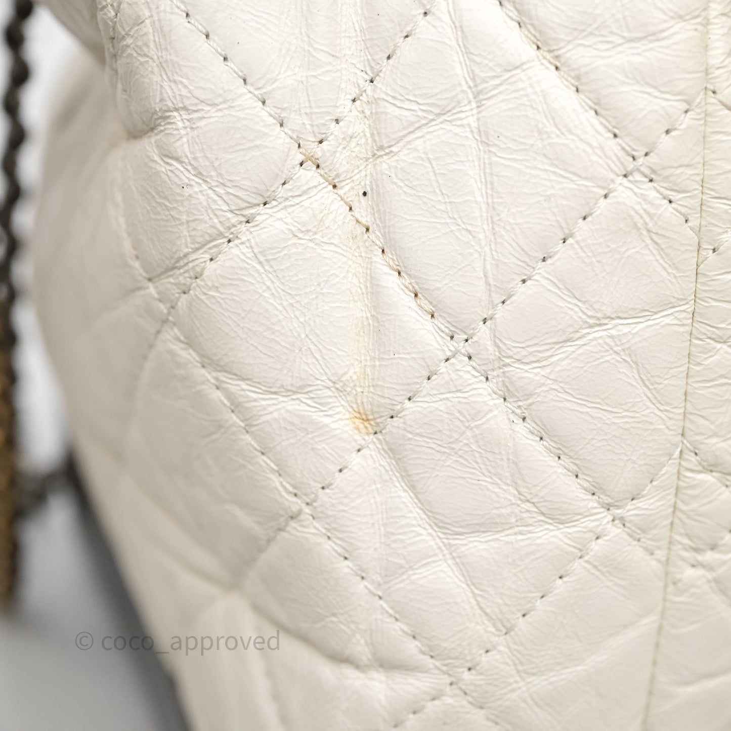 Chanel Small Gabrielle Backpack White Black Aged Calfskin