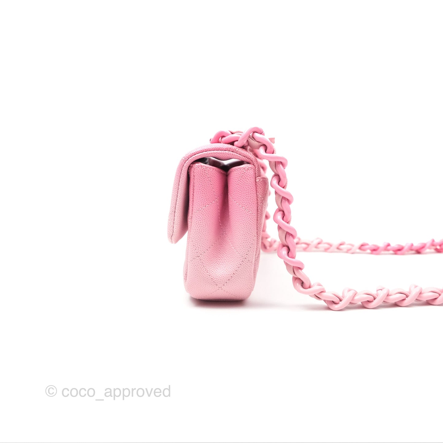 Chanel Mini Flap Bag Pink Ombre Caviar Pink Lacquered Metal Hardware 24C