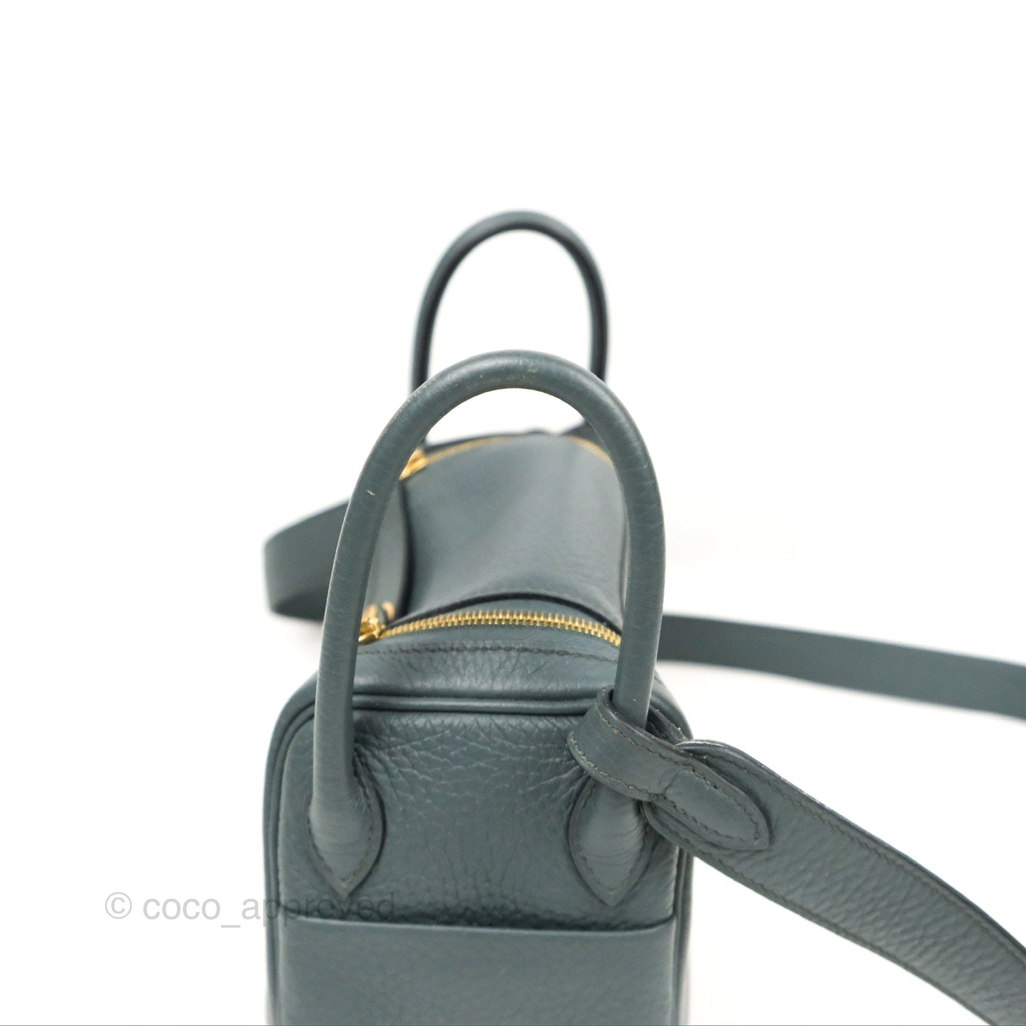 Hermès Mini Lindy 20 Bleu Orage Clemence Gold Hardware