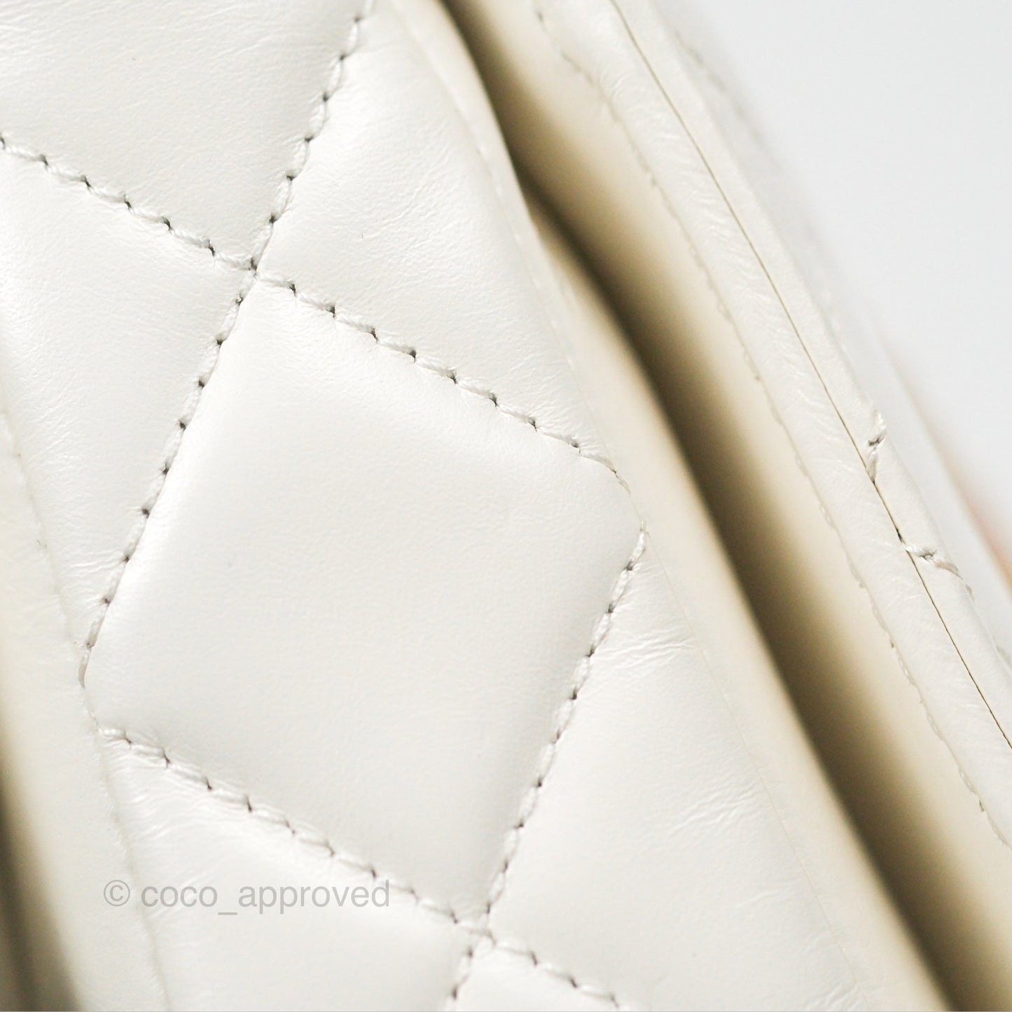 Chanel Rainbow Top Handle Flap Bag White Glazed Lambskin 23P