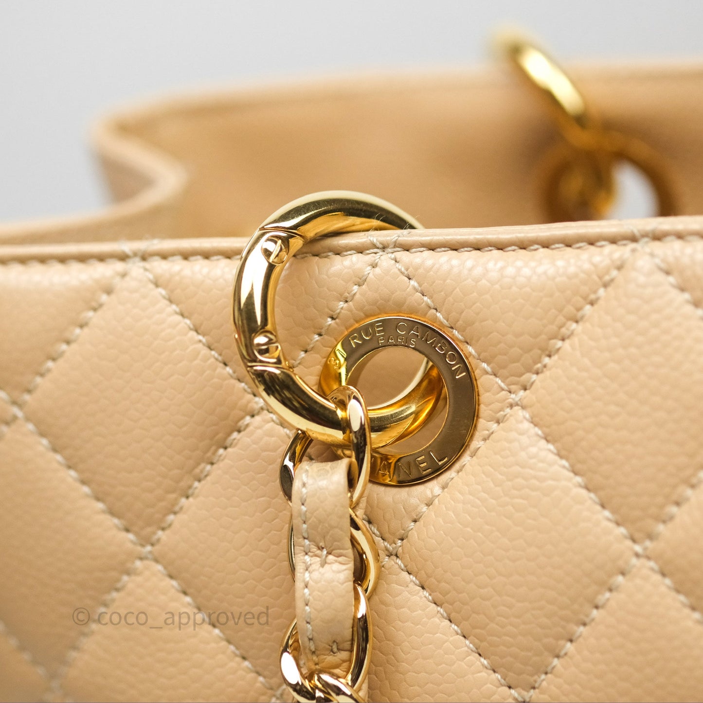 Chanel GST Beige Caviar Gold Hardware