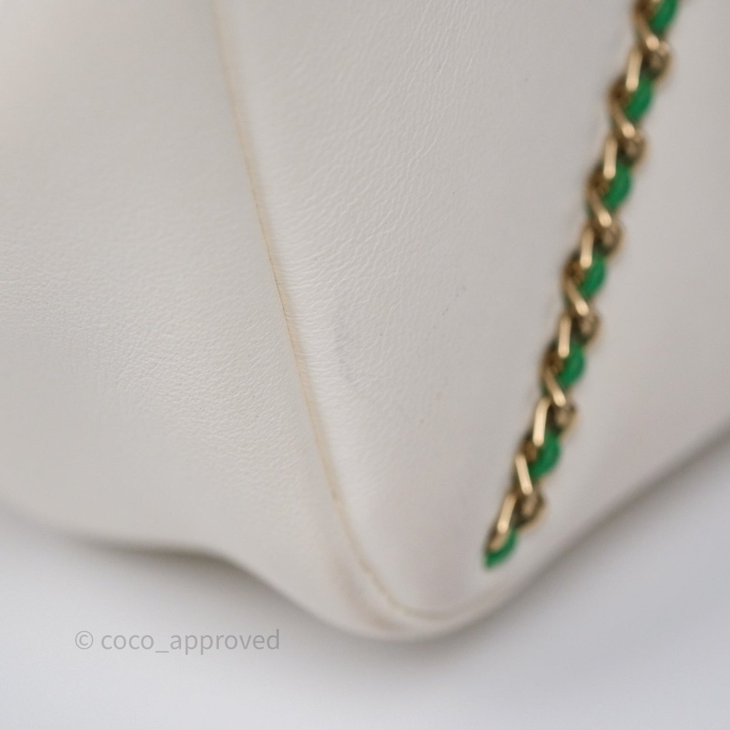 Chanel Small Entwined Chain Flap White Lambskin Gold Hardware
