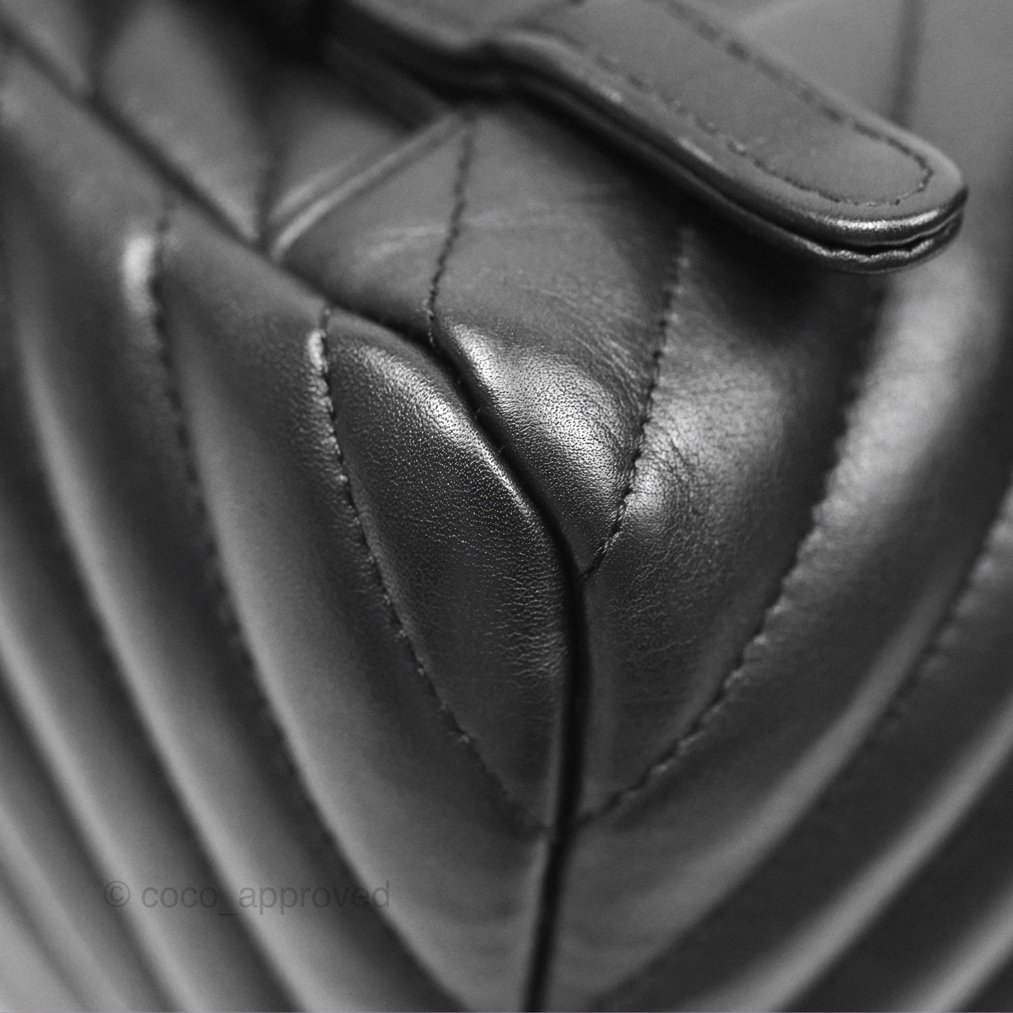 Chanel Medium Chevron Urban Spirit Backpack Black Calfskin Silver Hardware