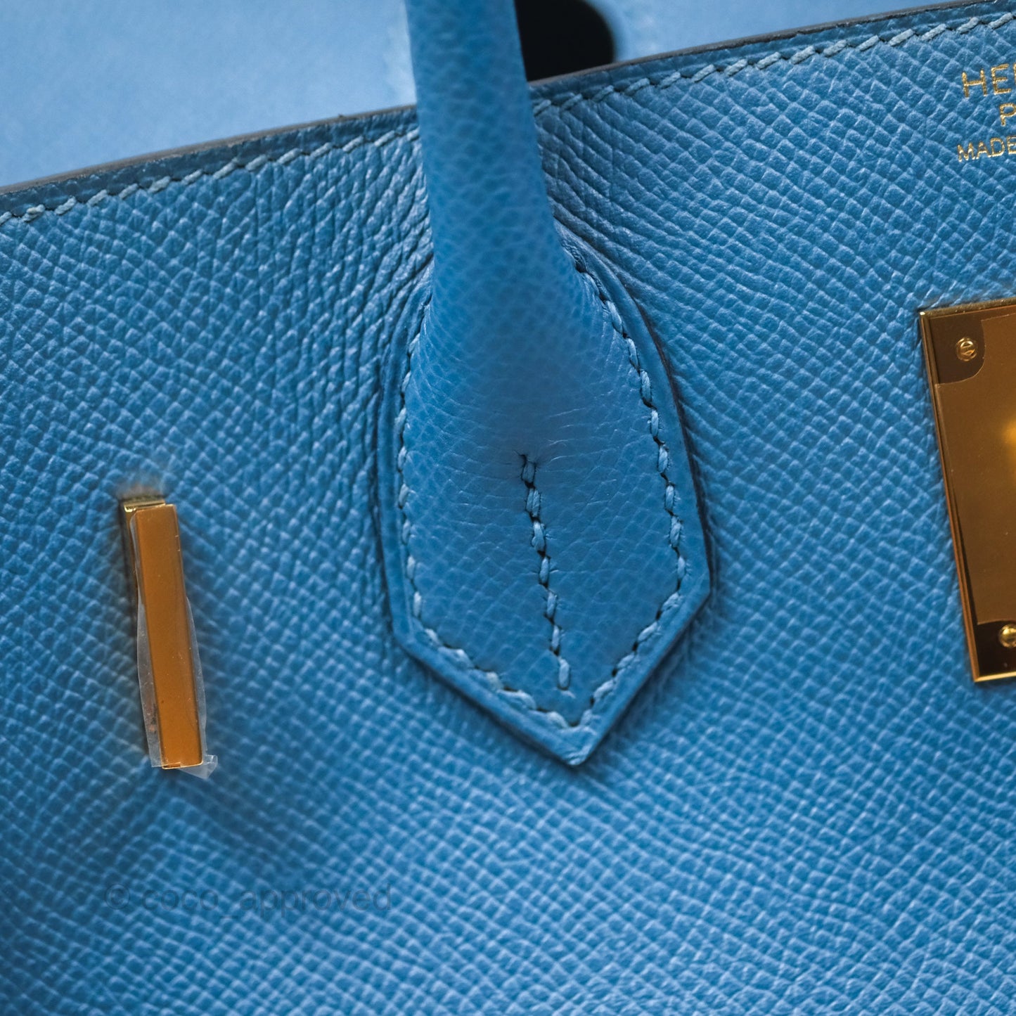 Hermès Birkin 30 Retourne Bleu Brighton 7E Epsom Gold Hardware