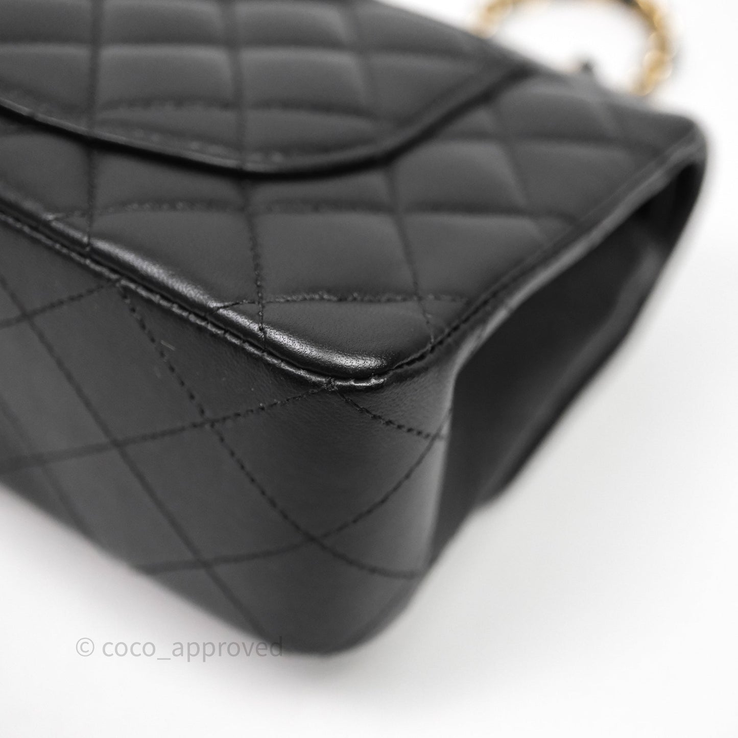 Chanel Small Classic Flap Quilted Black Lambskin Gold Hardware