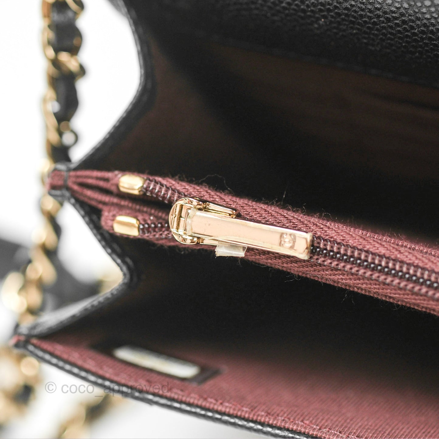 Chanel Square Flap WOC Black Caviar Gold Hardware