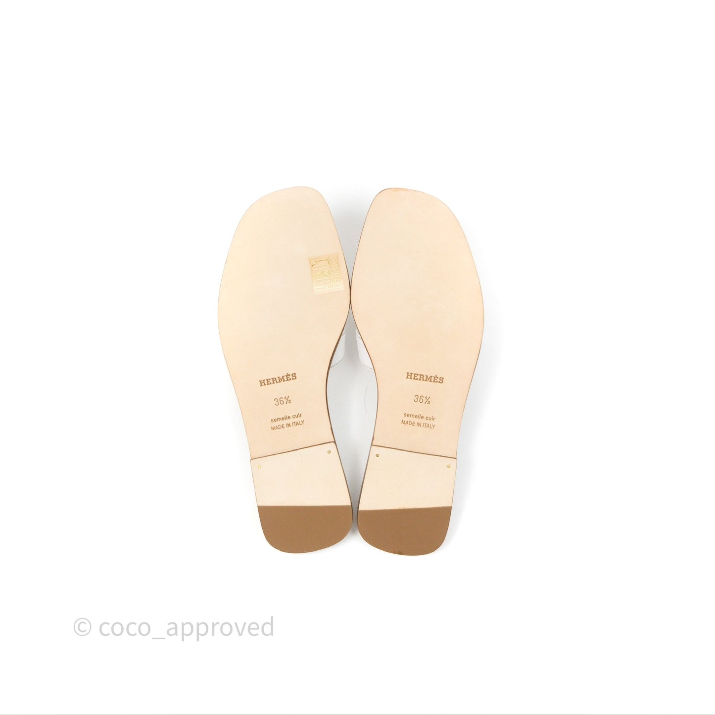 Hermès Oran Sandals in White Size 36.5