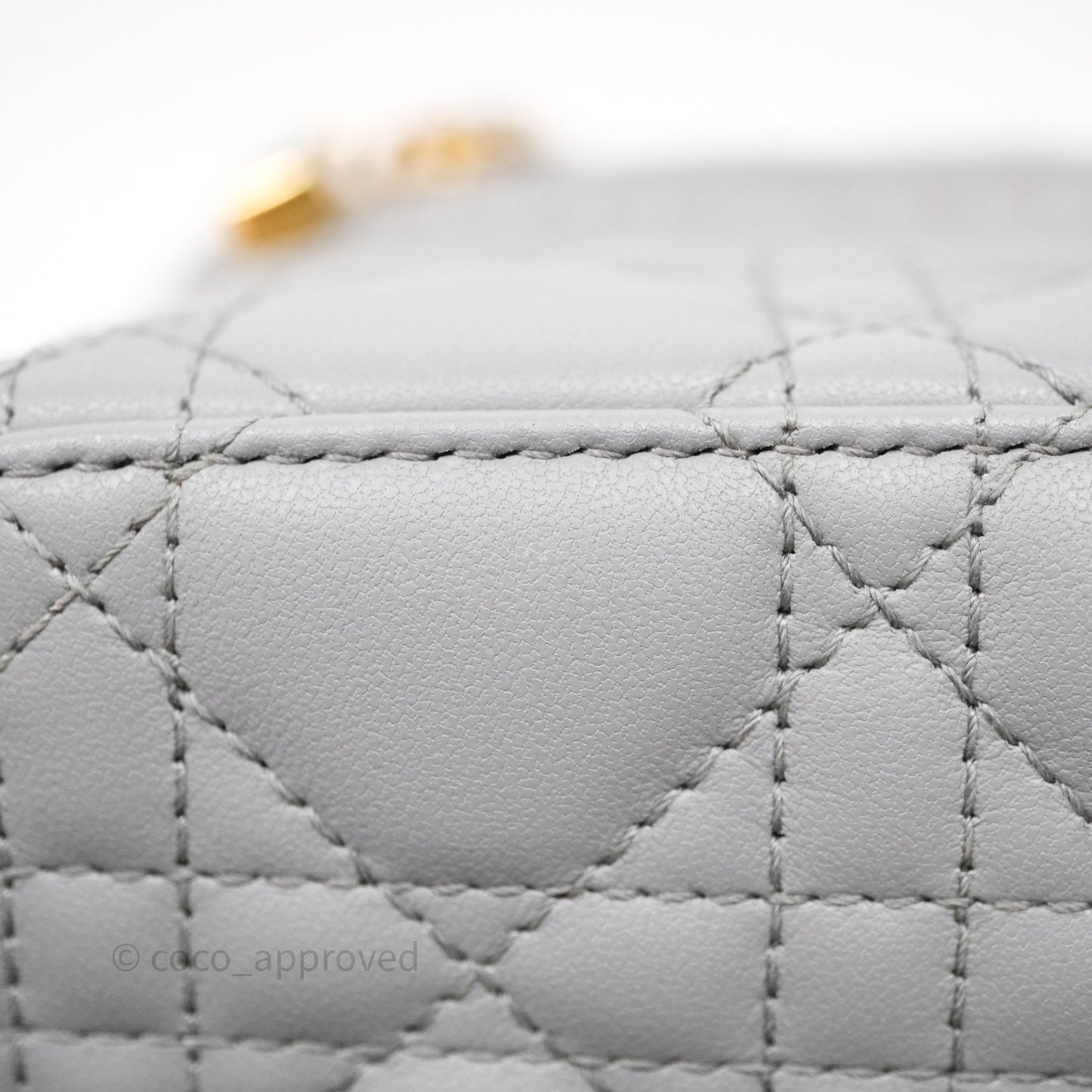 Christian Dior Small Diortravel Vanity Case Grey Lambskin Cannage