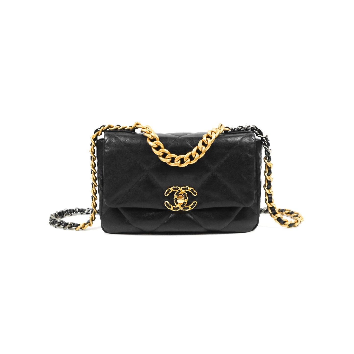 Chanel 19 Small Black Goatskin Mixed Hardware