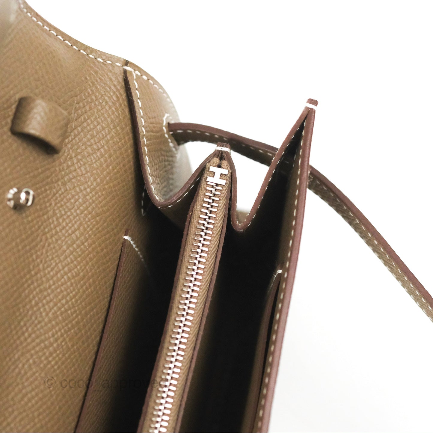 Hermès Kelly To Go Wallet Etoupe Epsom Palladium Hardware