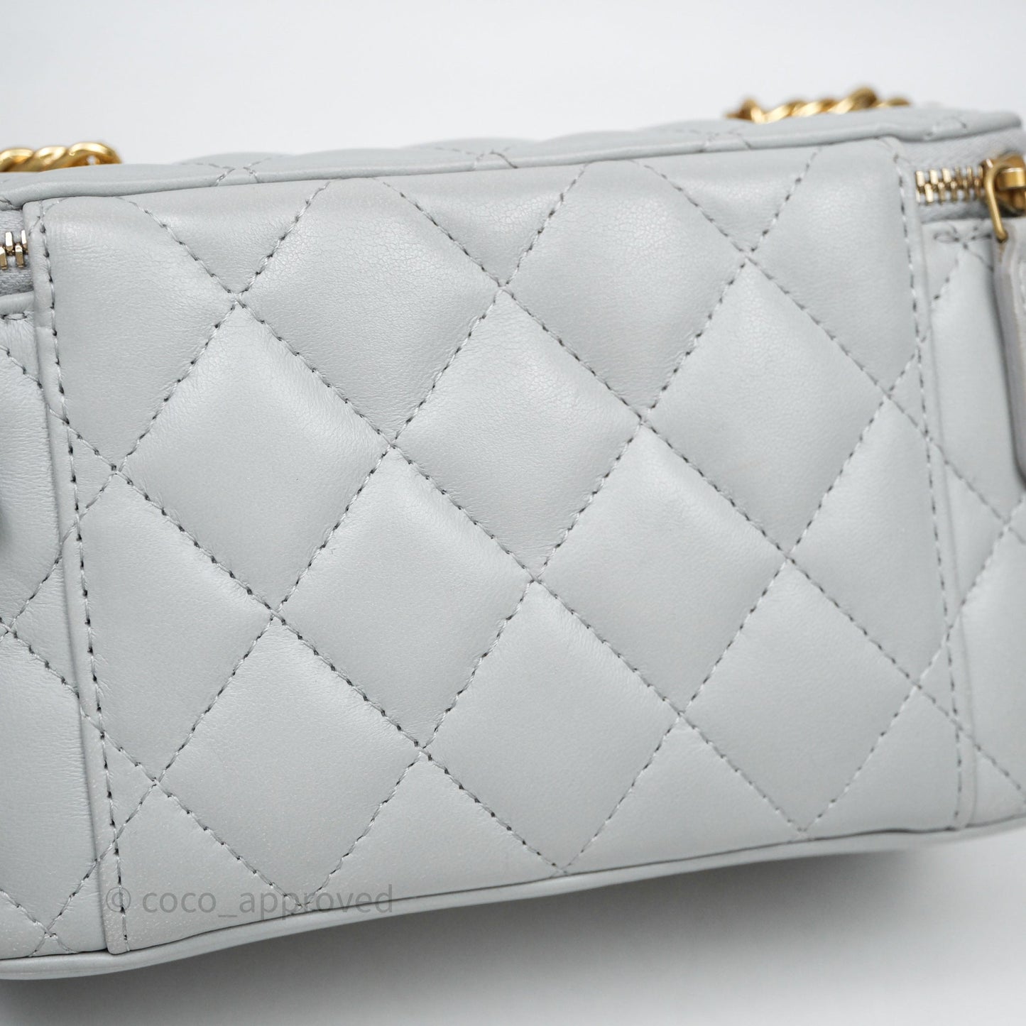 Chanel Coco Chain Vanity Blue Lambskin Gold Hardware
