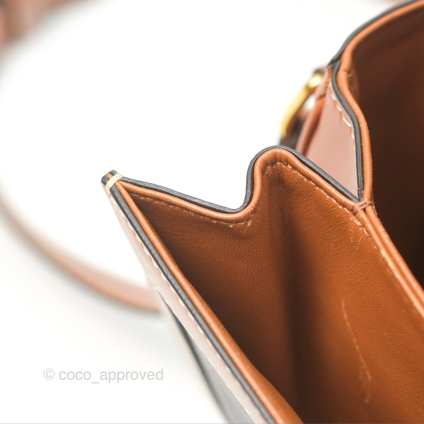 Celine Medium Triomphe Bag Triomphe Canvas Tan Calfskin