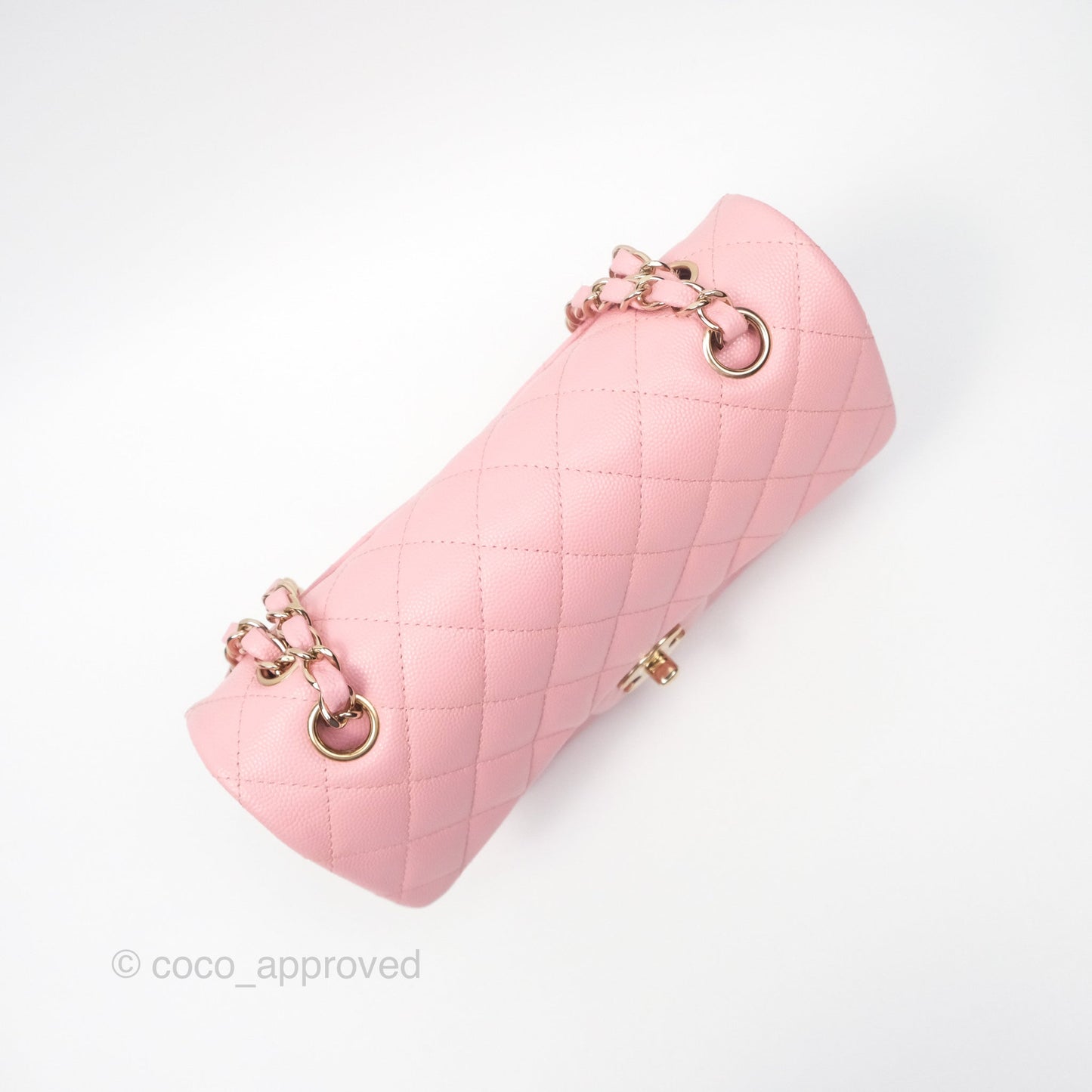 Chanel Small Classic Flap Quilted Sakura Pink Caviar Gold Hardware 22C