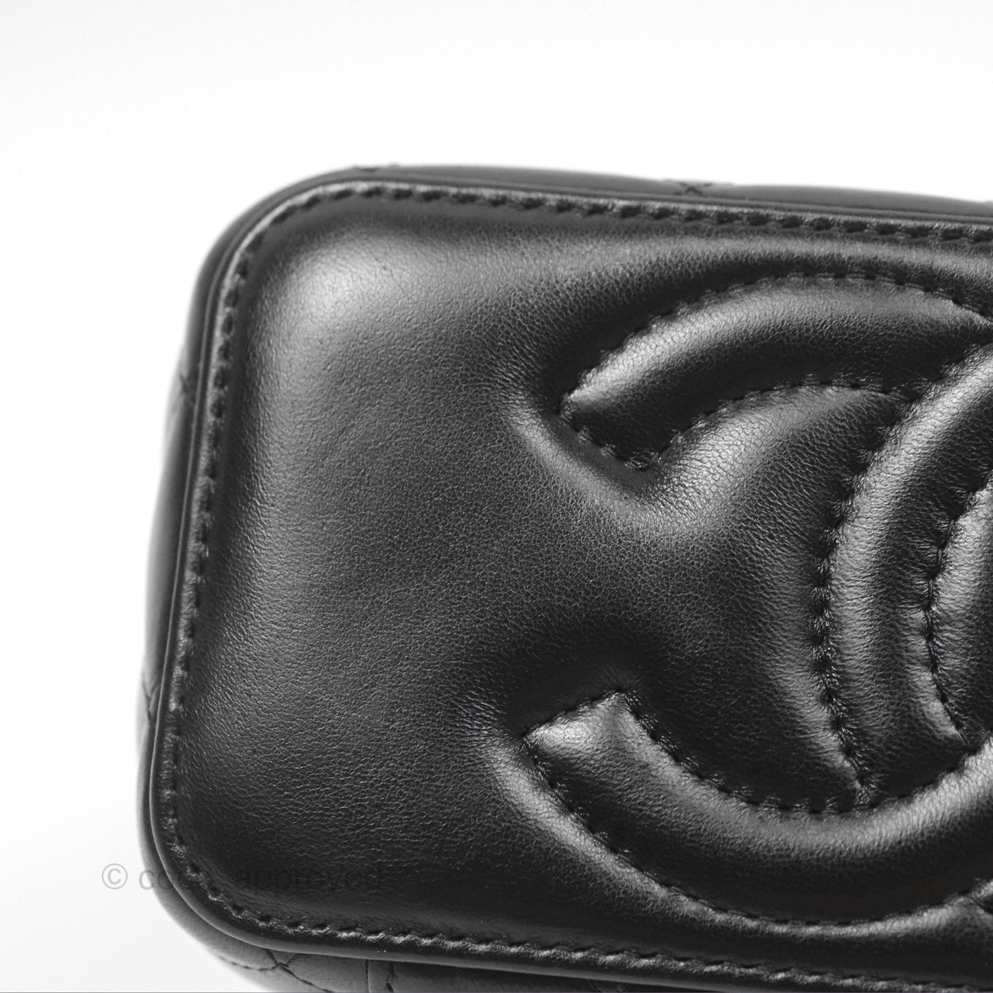 Chanel All Slide Vanity with Adjustable Chain Black Lambskin Aged Gold Hardware