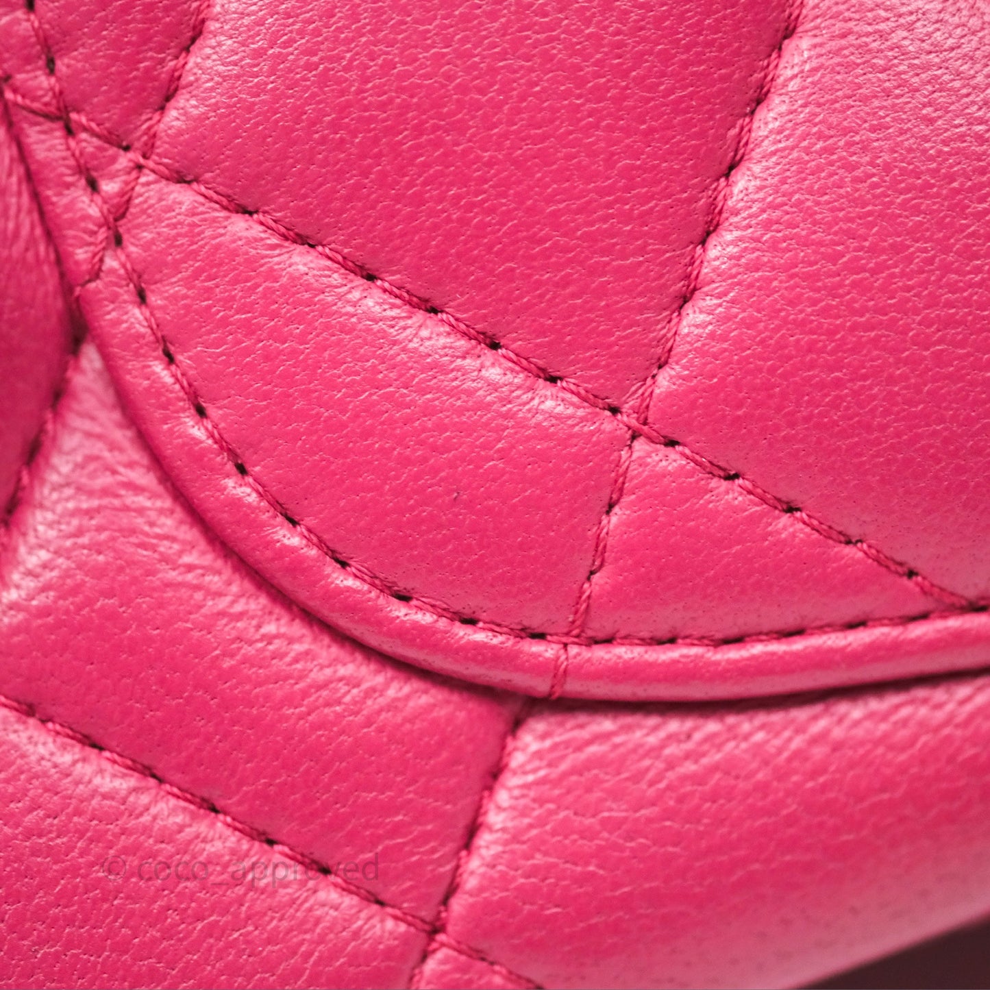Chanel Quilted Mini Rectangular Flap Dark Pink Lambskin Silver Hardware