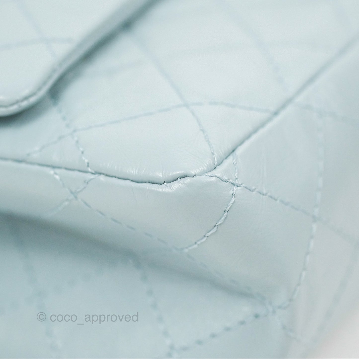 Chanel Reissue 226 Quilted Light Blue Aged Calfskin Gold Hardware