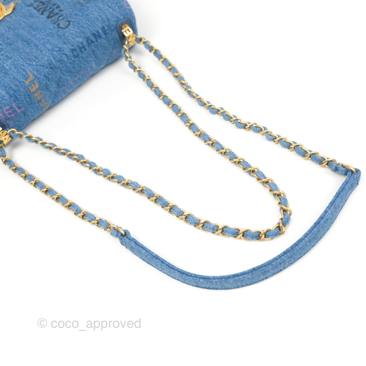 Chanel Quilted Small Denim Mood Flap Blue Multicolor 22P
