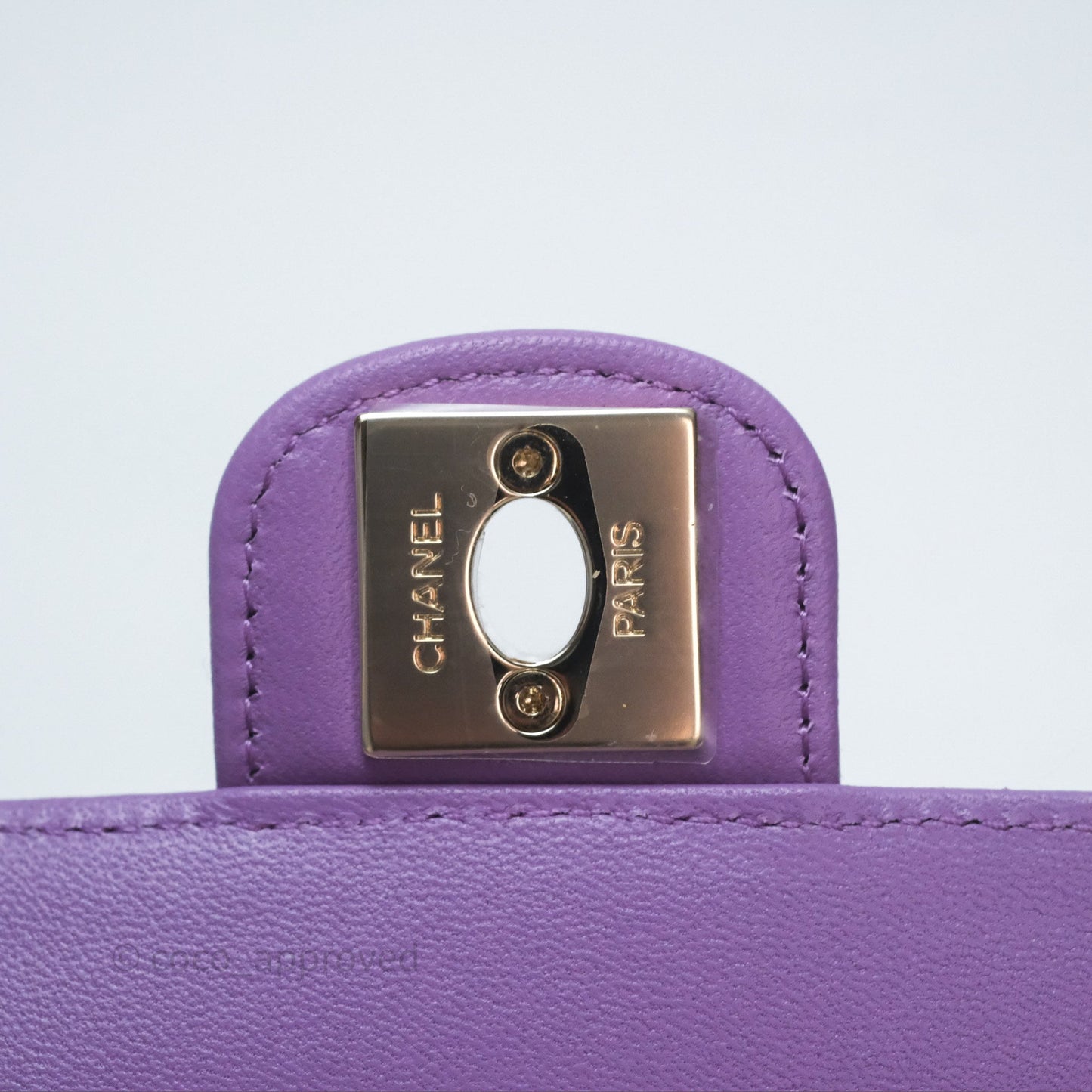 Chanel Small Heart Bag Purple Lambskin Gold Hardware 22S