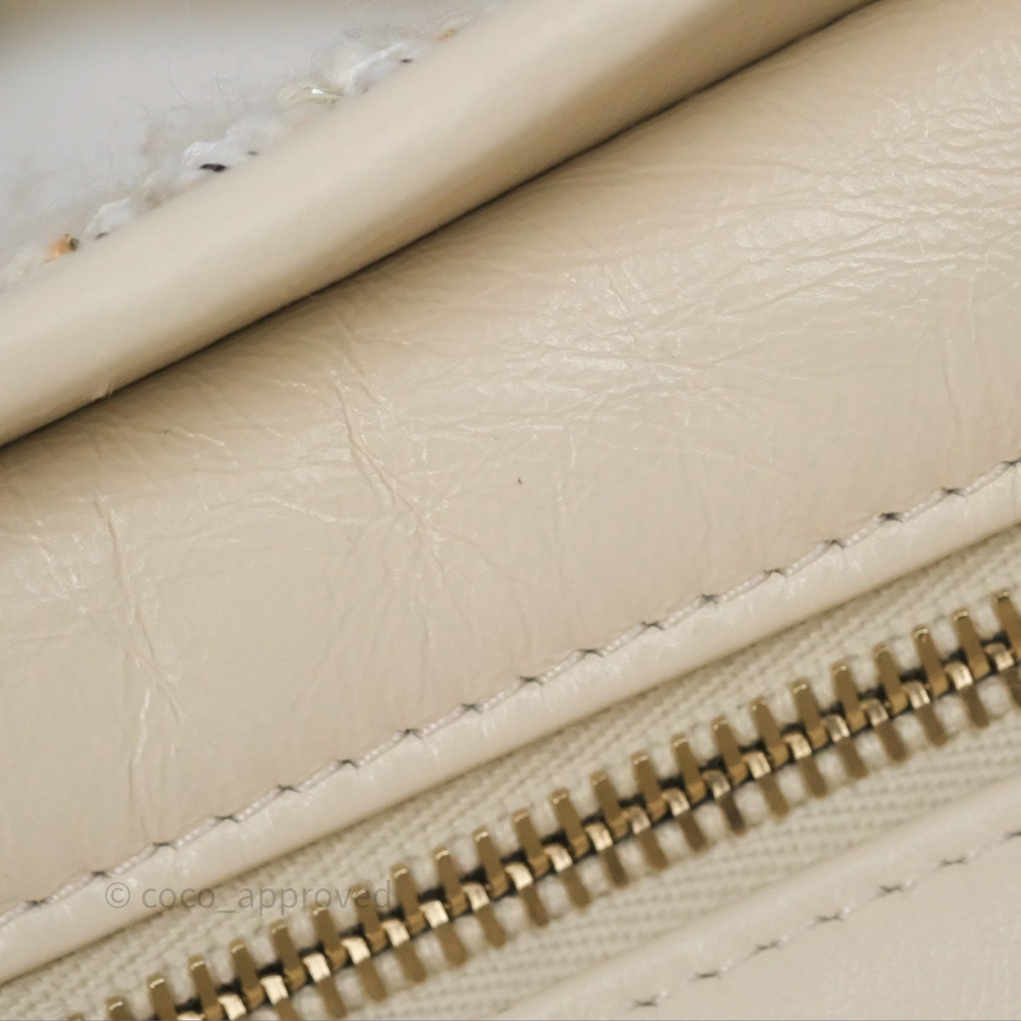 Chanel Small Gabrielle Hobo Quilted Ivory Tweed Aged Calfskin