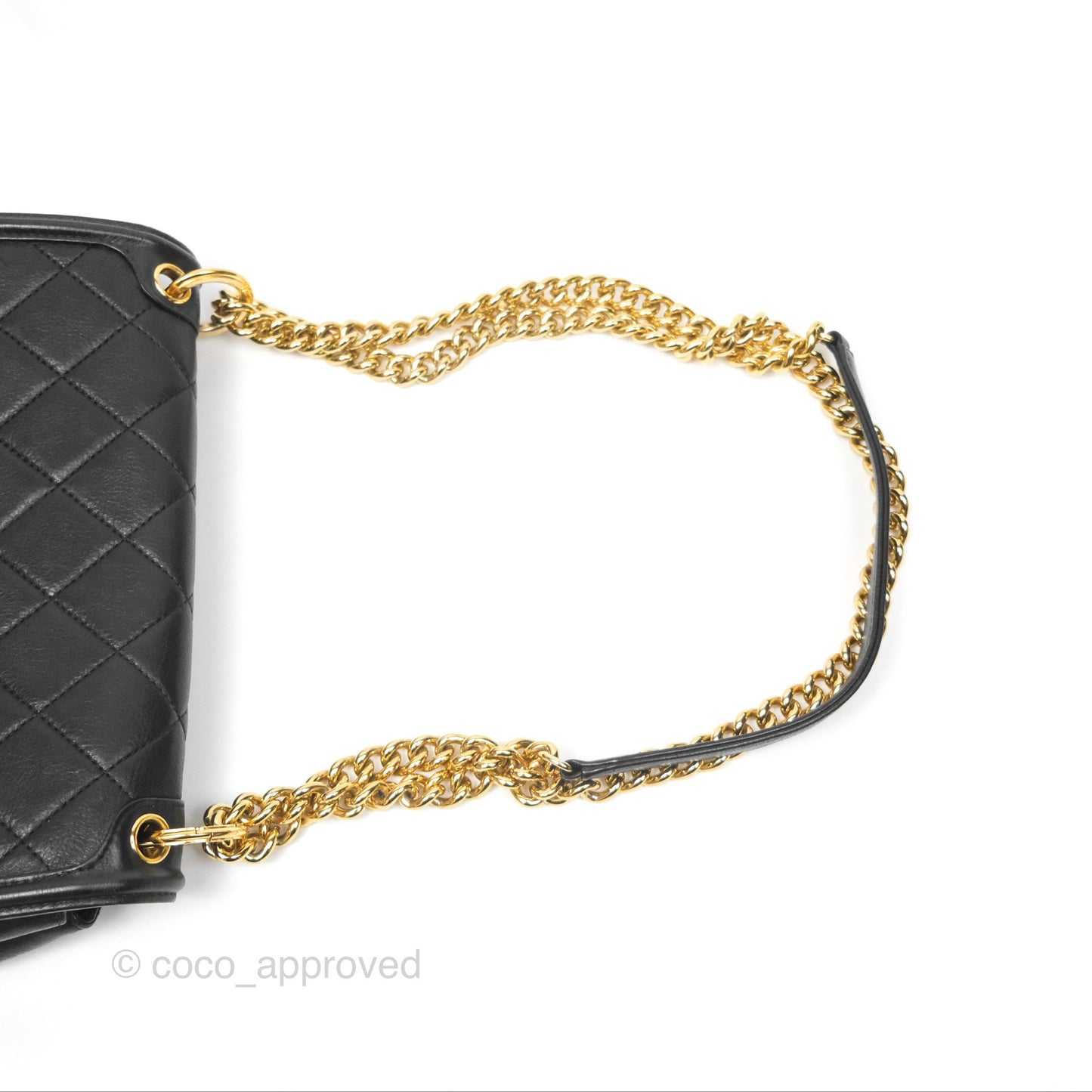 Chanel Small Underline Saddle Flap Bag Black Calfskin Gold Hardware