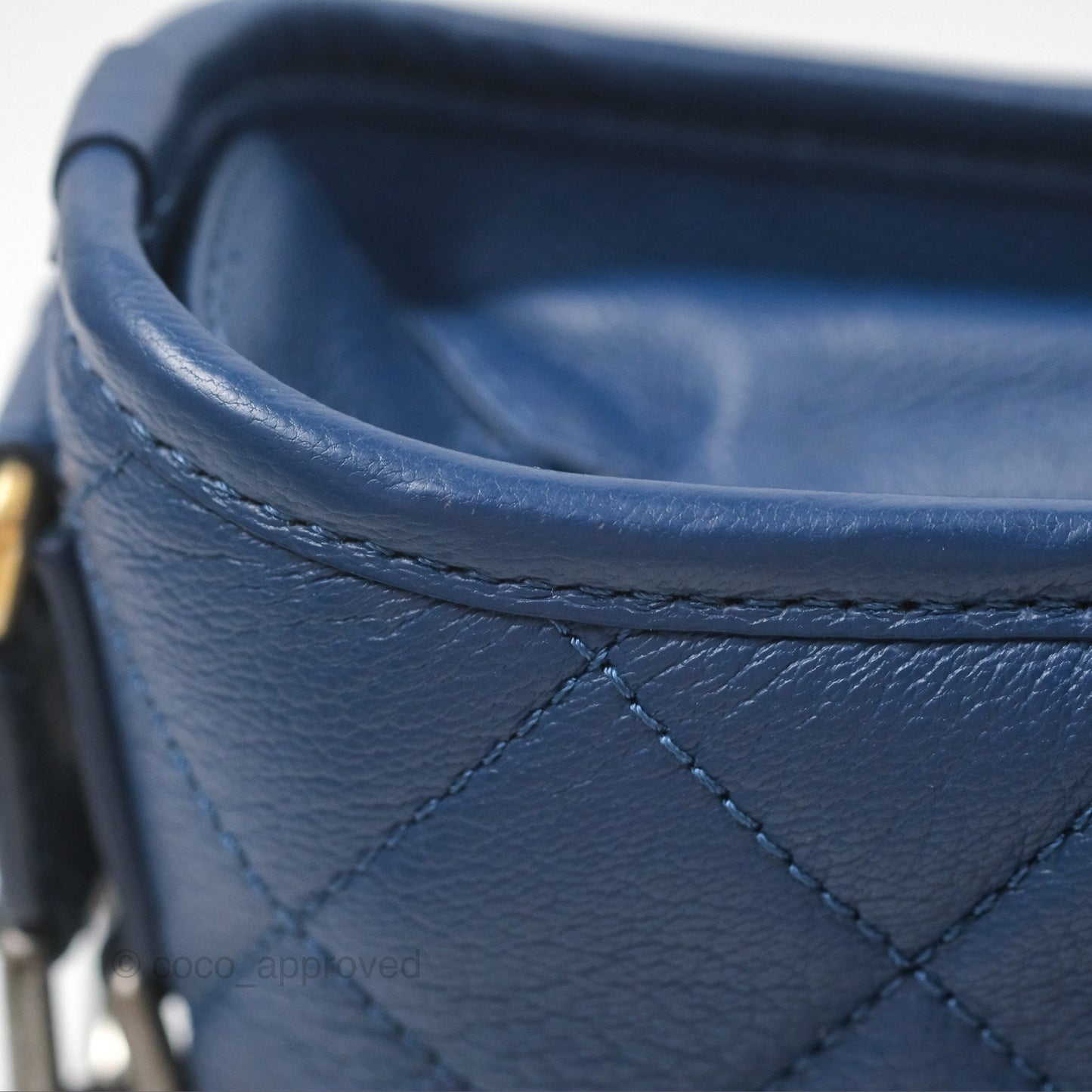 Chanel Small Gabrielle Hobo Blue Patent Goatskin Mixed Hardware