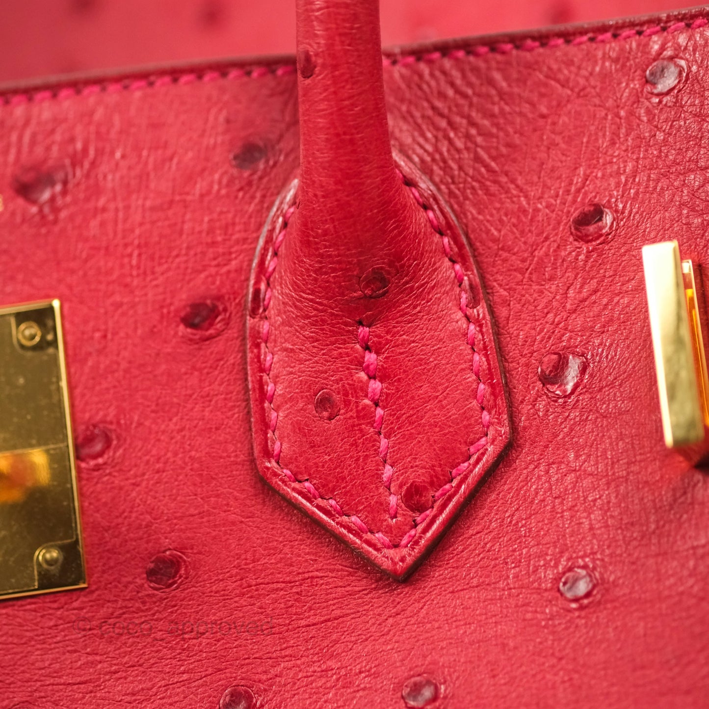 Hermès Birkin Retourne 30 Rouge Vif 53 Ostrich Gold Hardware