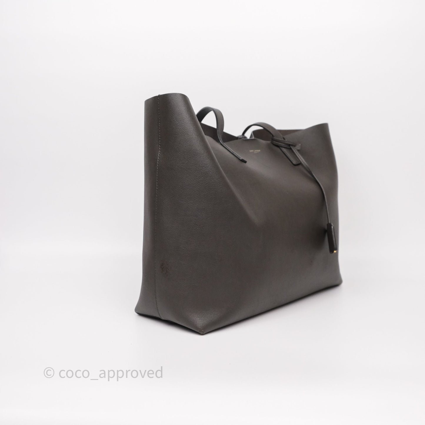 Saint Laurent Large Shopping Tote Dark Grey Calfskin
