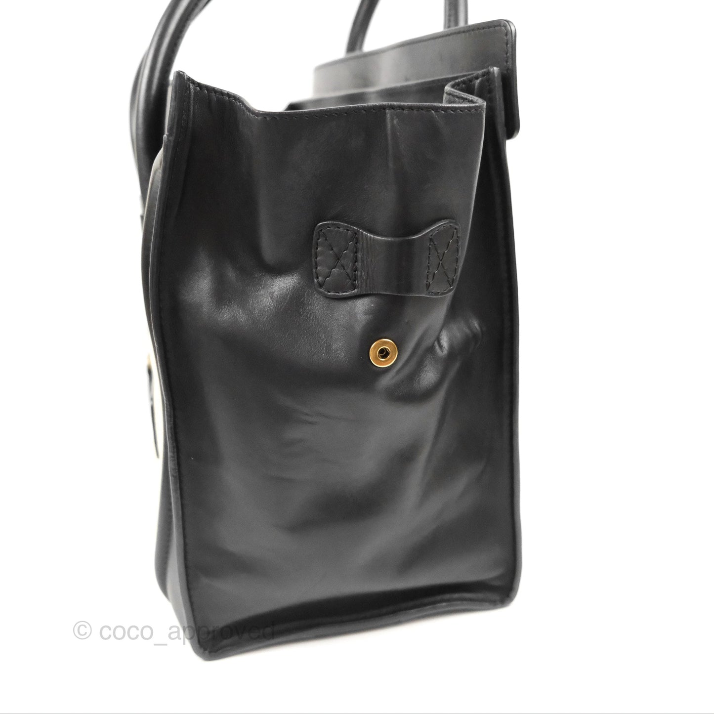 Celine Mini Luggage Bag Black/White Aged Calfskin