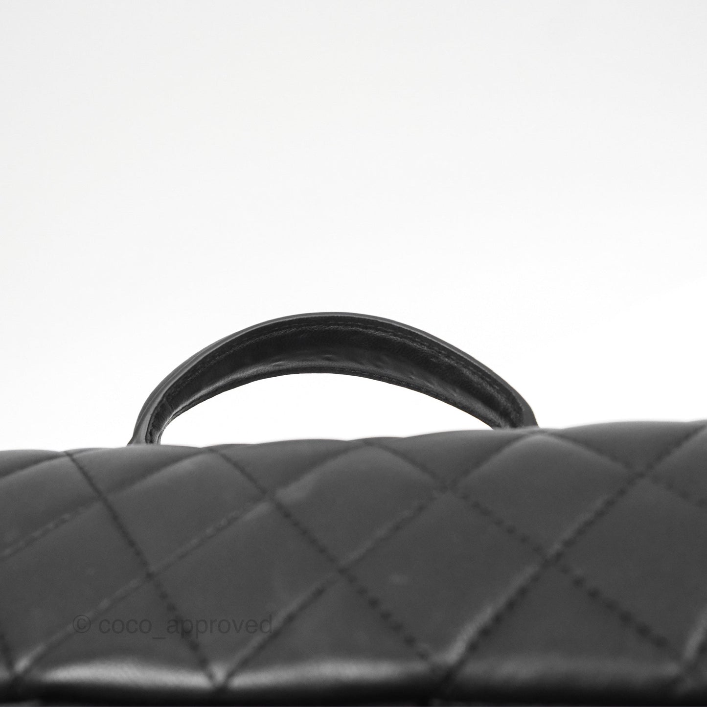 Chanel Top Handle Mini Rectangular Flap Black Lambskin Gold Hardware