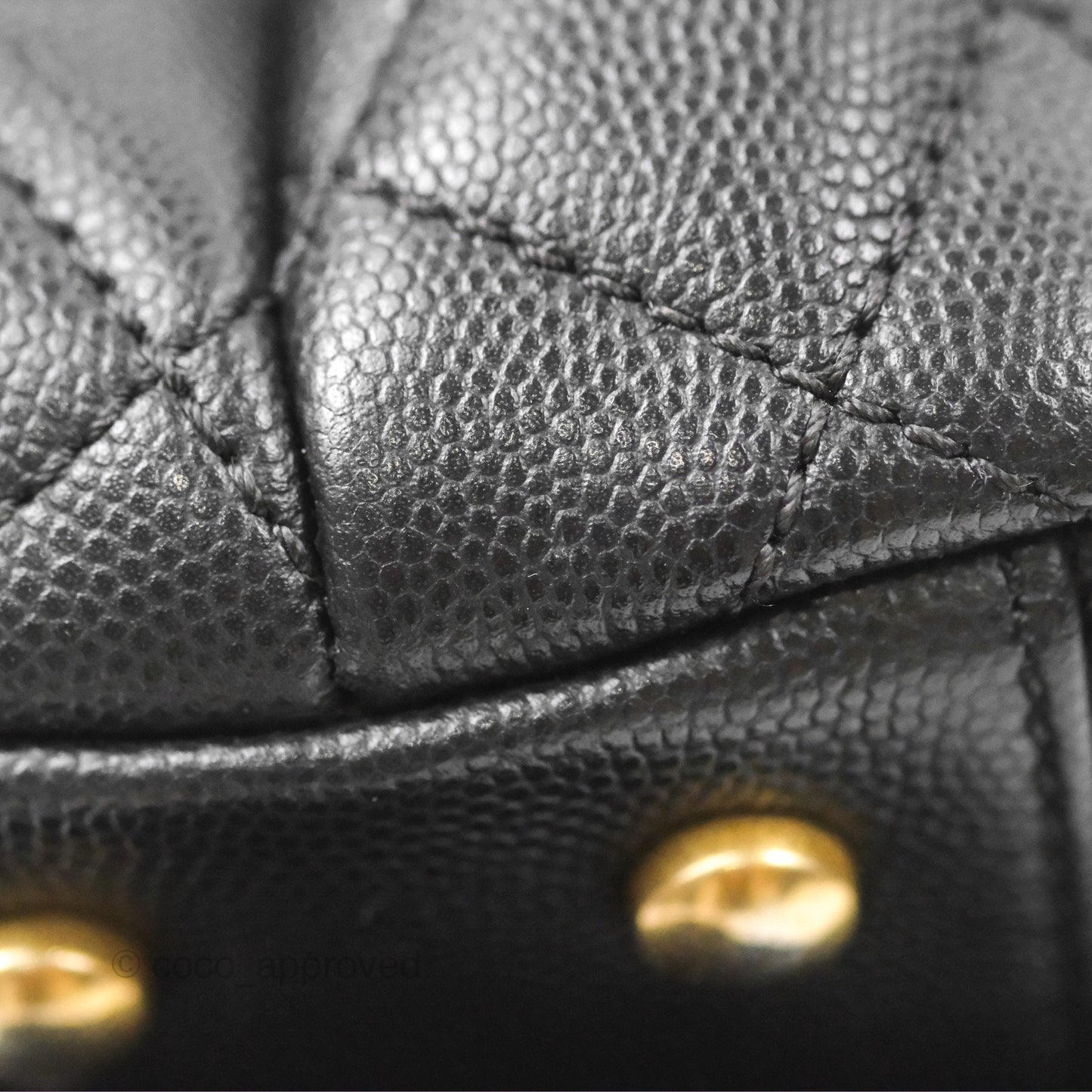 Chanel Small Coco Handle Quilted Black Caviar Gold Hardware