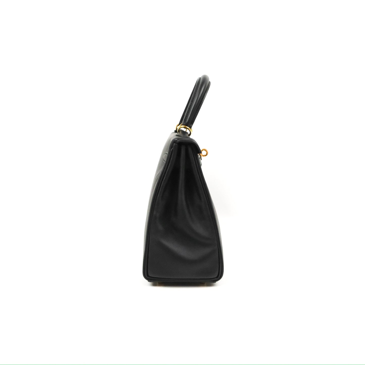 Hermès Retourne Kelly 25 Black Swift Gold Hardware