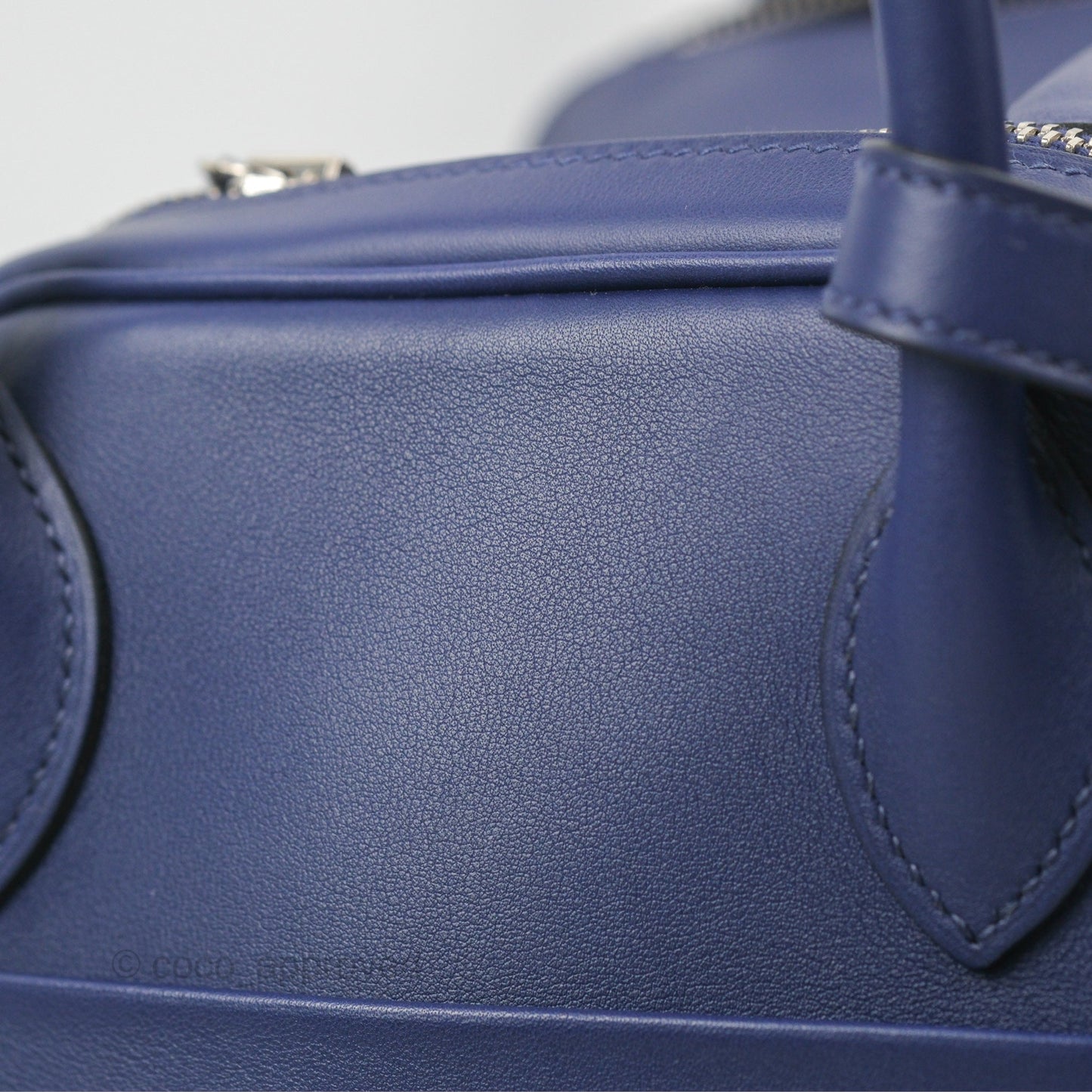 Hermès Lindy Tressage De Cuir 30 Bleu Encre/Brique/Black Swift Palladium Hardware