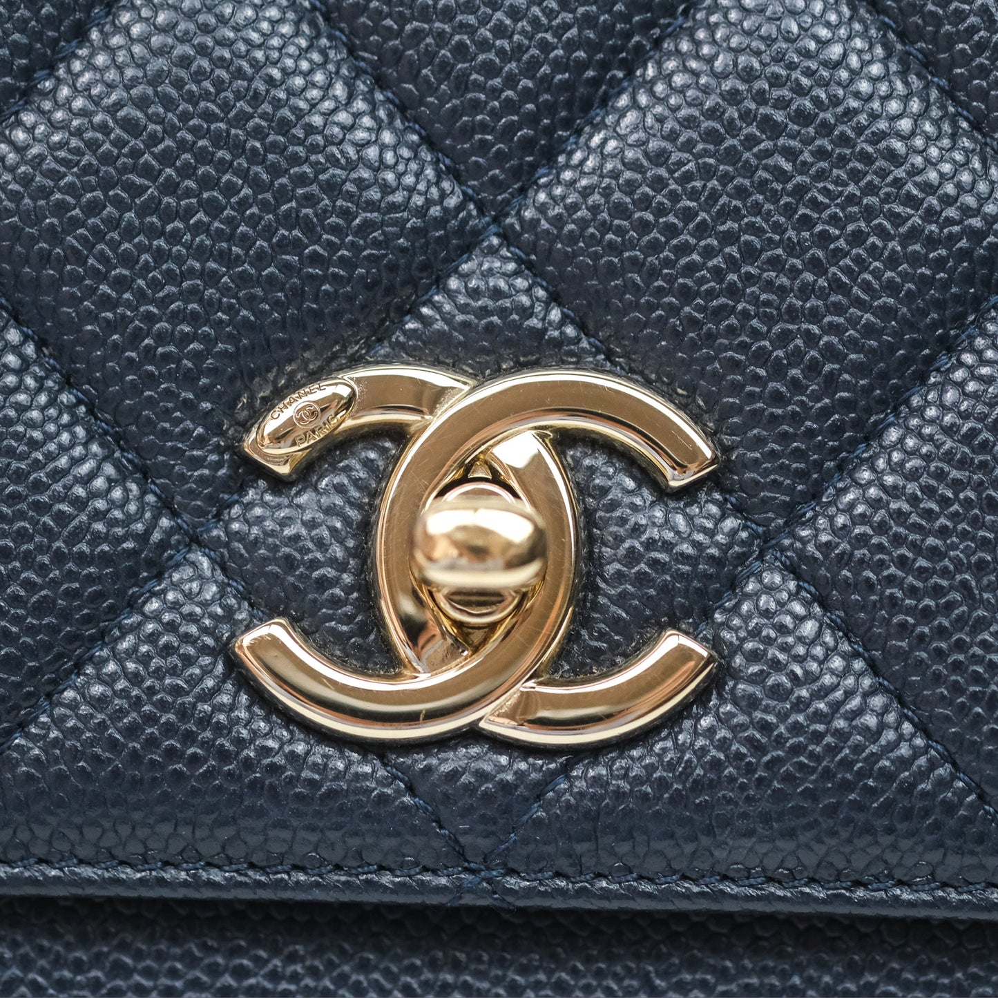 Chanel Quilted Small Business Affinity Flap Navy Caviar Gold Hardware