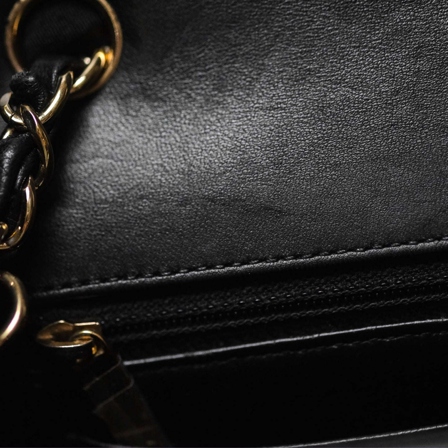 Chanel Mini Rectangular Chevron Black Lambskin Gold Hardware