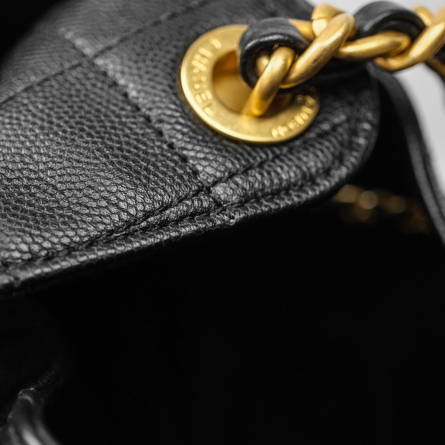 Chanel 25 Medium Black Caviar Aged Gold Hardware
