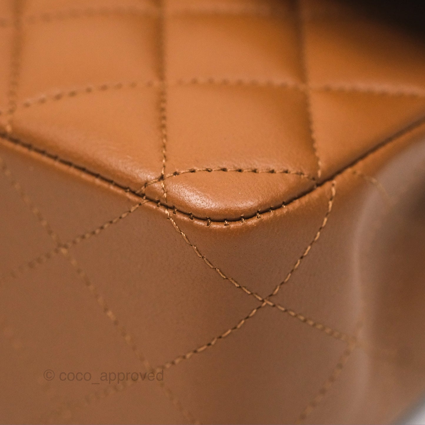 Chanel Classic M/L Medium Flap Quilted Brown Lambskin Gold Hardware